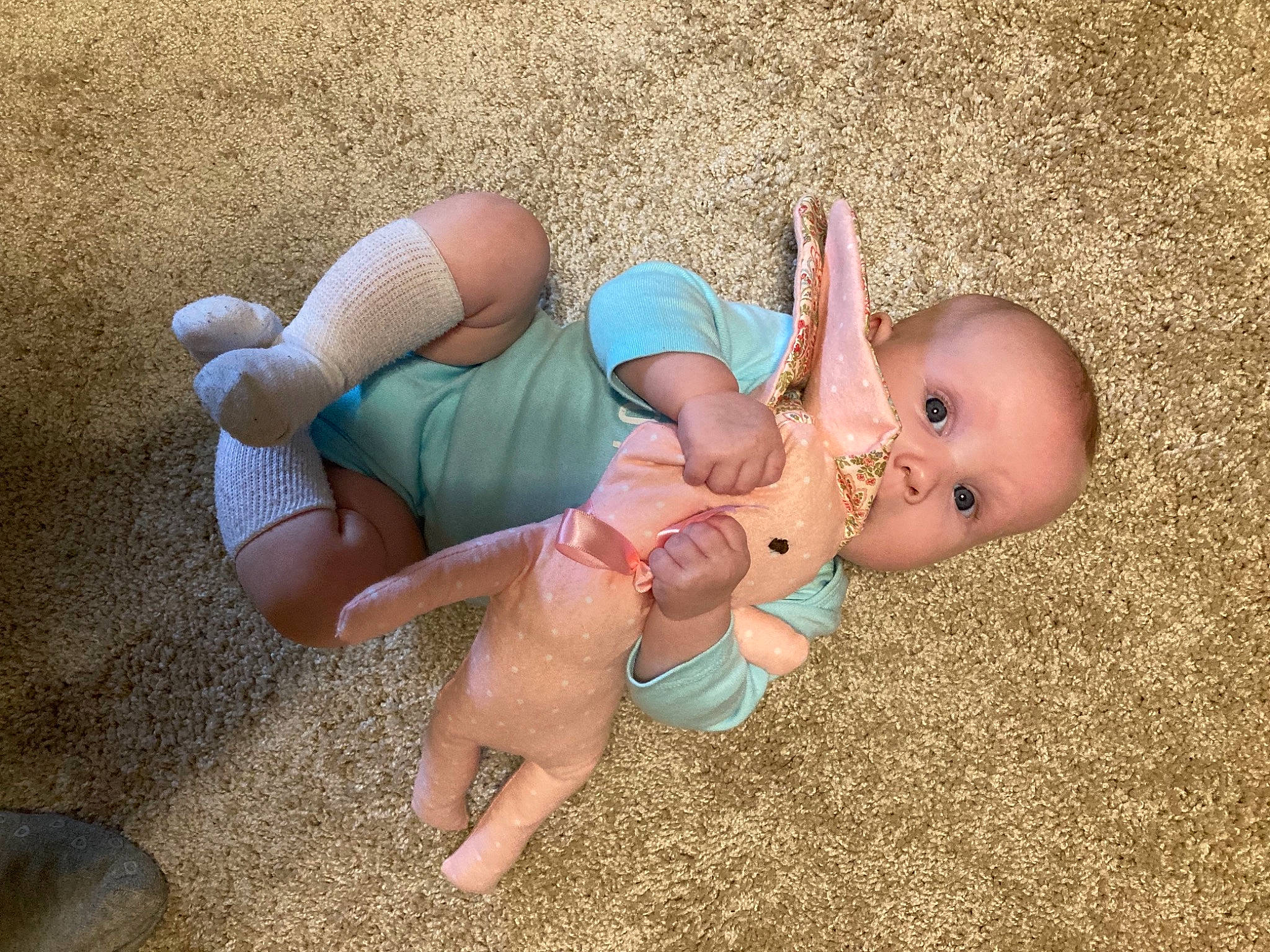 Olive joined the competition — help win amazing prizes! baby, baby_toddler_clothing, barefoot, facial_expression, fawn, finger, foot, fun, grass, happy, head, human_body, joint, leg, leisure, people_in_nature, person, skin, thigh, toddler