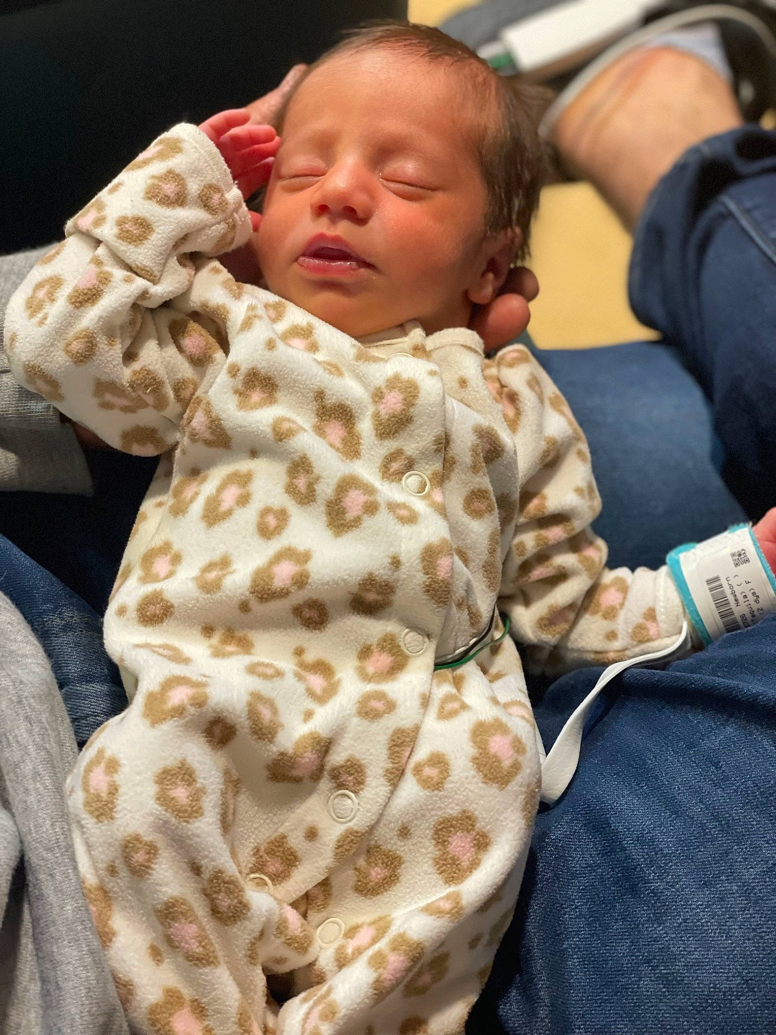 Ethel is registered to the contest to win money with this photo: baby, baby_products, baby_toddler_clothing, cheek, child, chin, comfort, eye, face, facial_expression, fun, fur, linens, nose, pattern, person, room, sitting, skin, sleeve