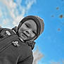 Conrad a rejoint le concours — aidez-le/la à gagner de superbes lots ! child, clouds, cute, daylight, face, fun, happy, hat, headwear, jacket, nature, outdoor, person, portrait, seasonal, sky, smiling, toddler, warm_clothing, winter_clothing