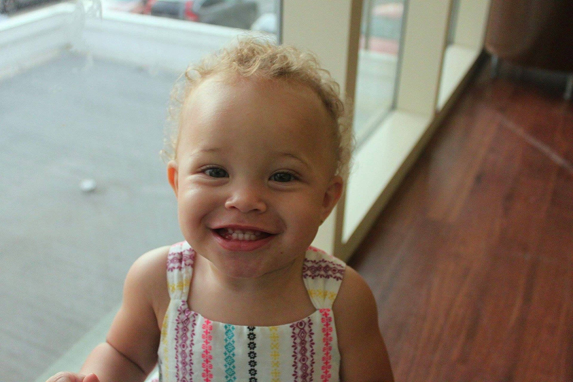 Shayla is registered to the contest to win money with this photo: cheek, child, day, fun, girl, hair, happiness, human_hair_color, infant, joy, laughter, person, skin, smile, toddler, tooth