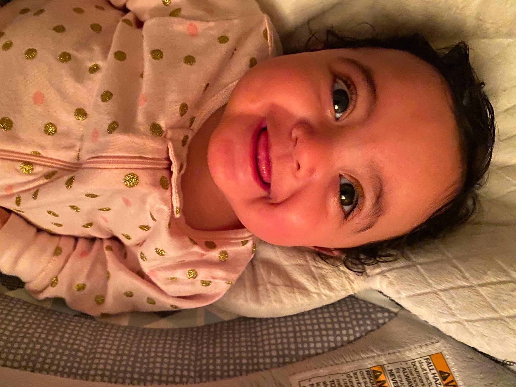 Naia is registered to the contest to win money with this photo: baby_toddler_clothing, cheek, chin, eye, eyebrow, eyelash, facial_expression, happy, head, human_body, iris, joy, lip, mouth, neck, nose, person, pink, skin, sleeve