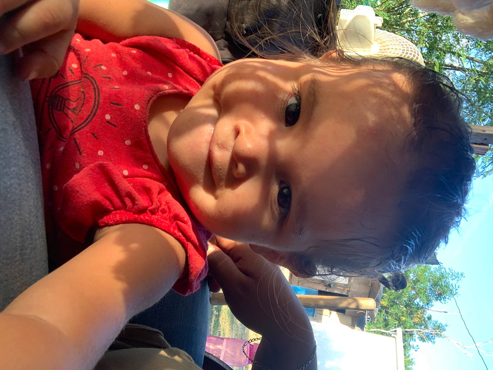 Juana joined the competition — help win amazing prizes! chest, child, cool, eyelash, fun, grass, happy, hat, leisure, lip, mouth, nose, person, play, recreation, sky, smile, toddler, tree, vacation