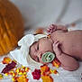 baby, newborn, pacifier, headband, bow, pumpkin, autumn, fall, leaves, candy_corn, blanket, sleepy, infant, cute, soft, cozy, holiday, seasonal, decor, portrait