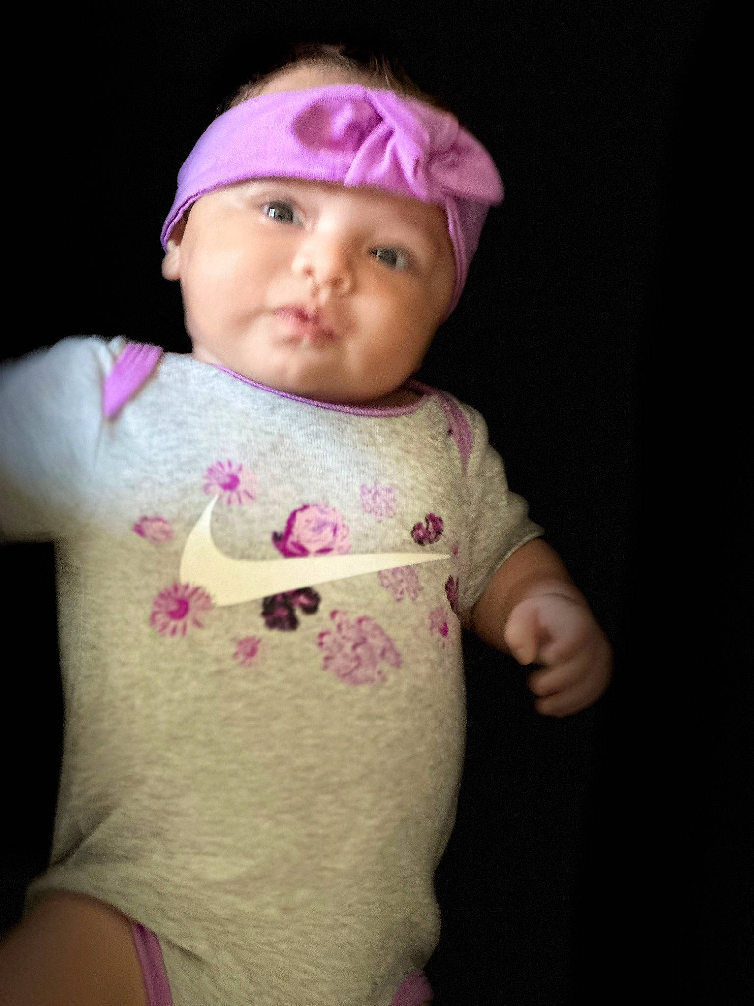 Sophia joined the competition — help win amazing prizes! baby, baby_toddler_clothing, cap, cheek, child, eyelash, fashion_accessory, gesture, headwear, linens, lip, magenta, neck, pattern, person, pink, skin, sleeve, t_shirt, textile