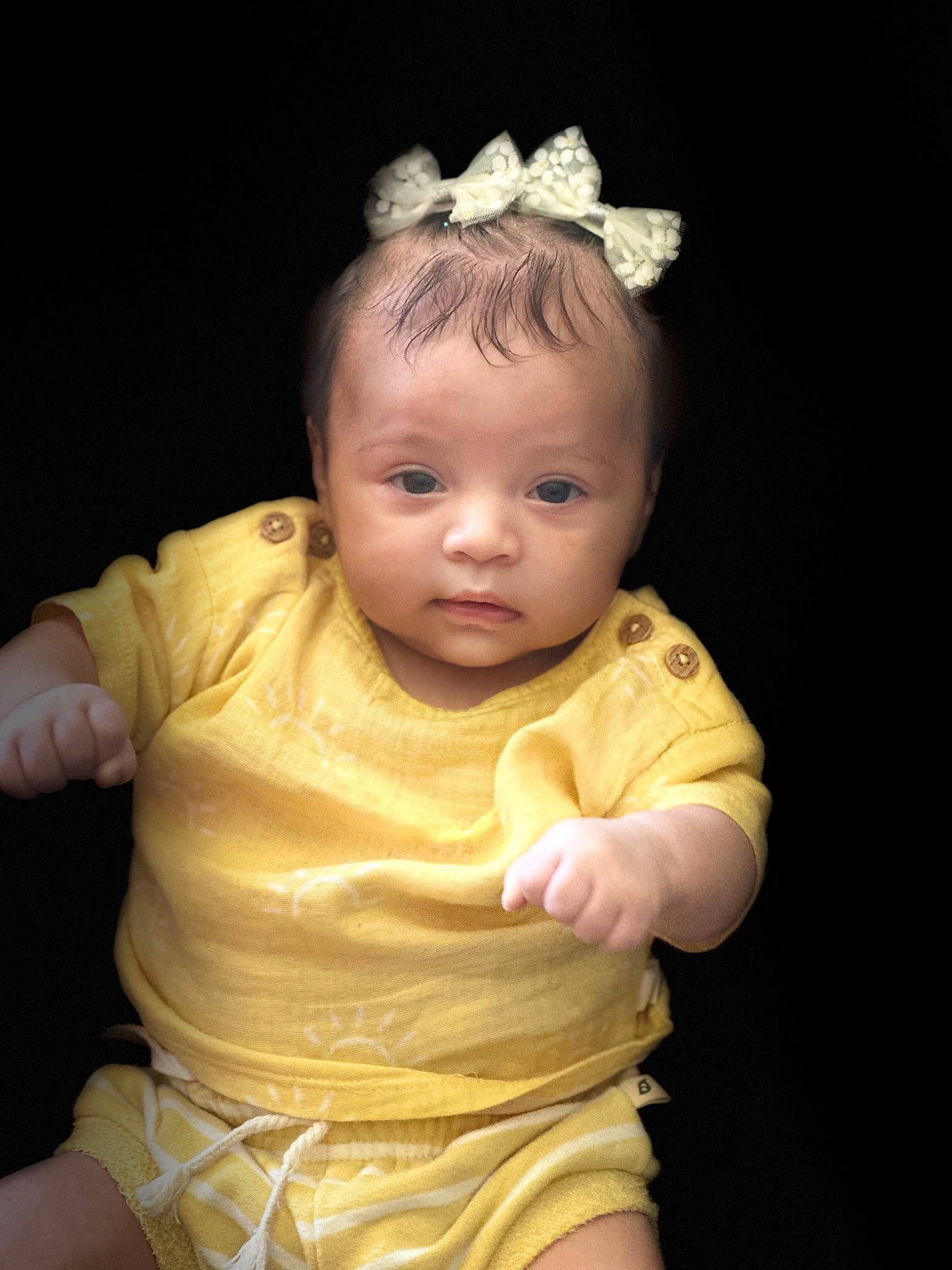 Sophia joined the competition — help win amazing prizes! baby, baby_toddler_clothing, cheek, chin, dress, eye, finger, flash_photography, hair, happy, head, headgear, human_body, iris, jewellery, lip, neck, person, skin, sleeve