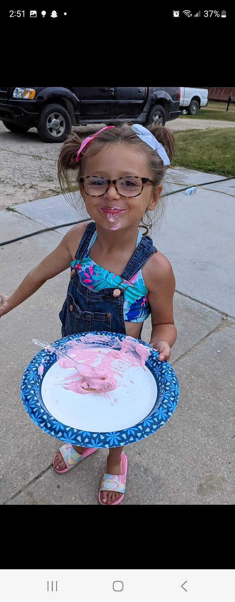 Aubry joined the competition — help win amazing prizes! baby_toddler_clothing, blue, child, dress, electric_blue, event, eyewear, fashion_accessory, fun, goggles, happy, headgear, joy, leisure, party_supply, person, pink, recreation, smile, summer