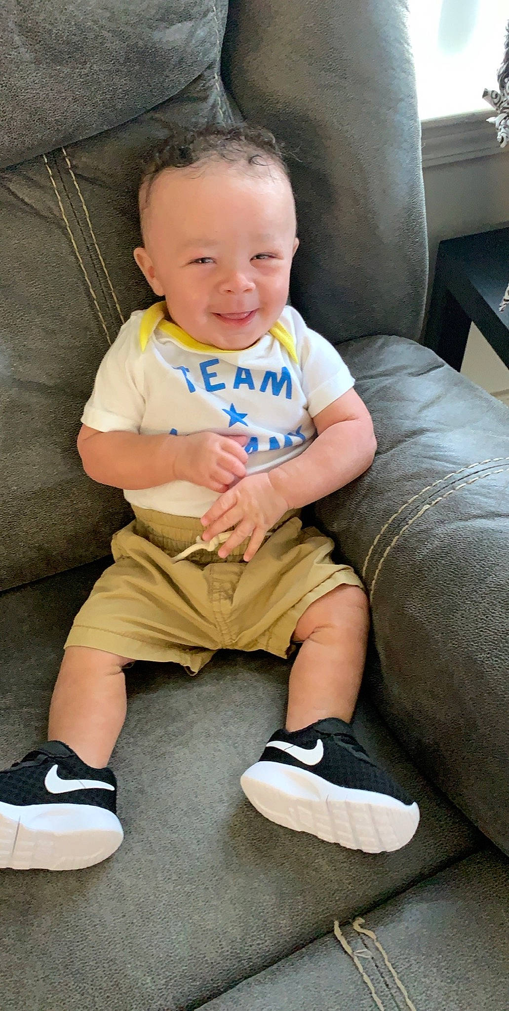 Xayvian joined the competition — help win amazing prizes! baby, baby_toddler_clothing, child, footwear, joy, leg, person, shoe, sitting, toddler