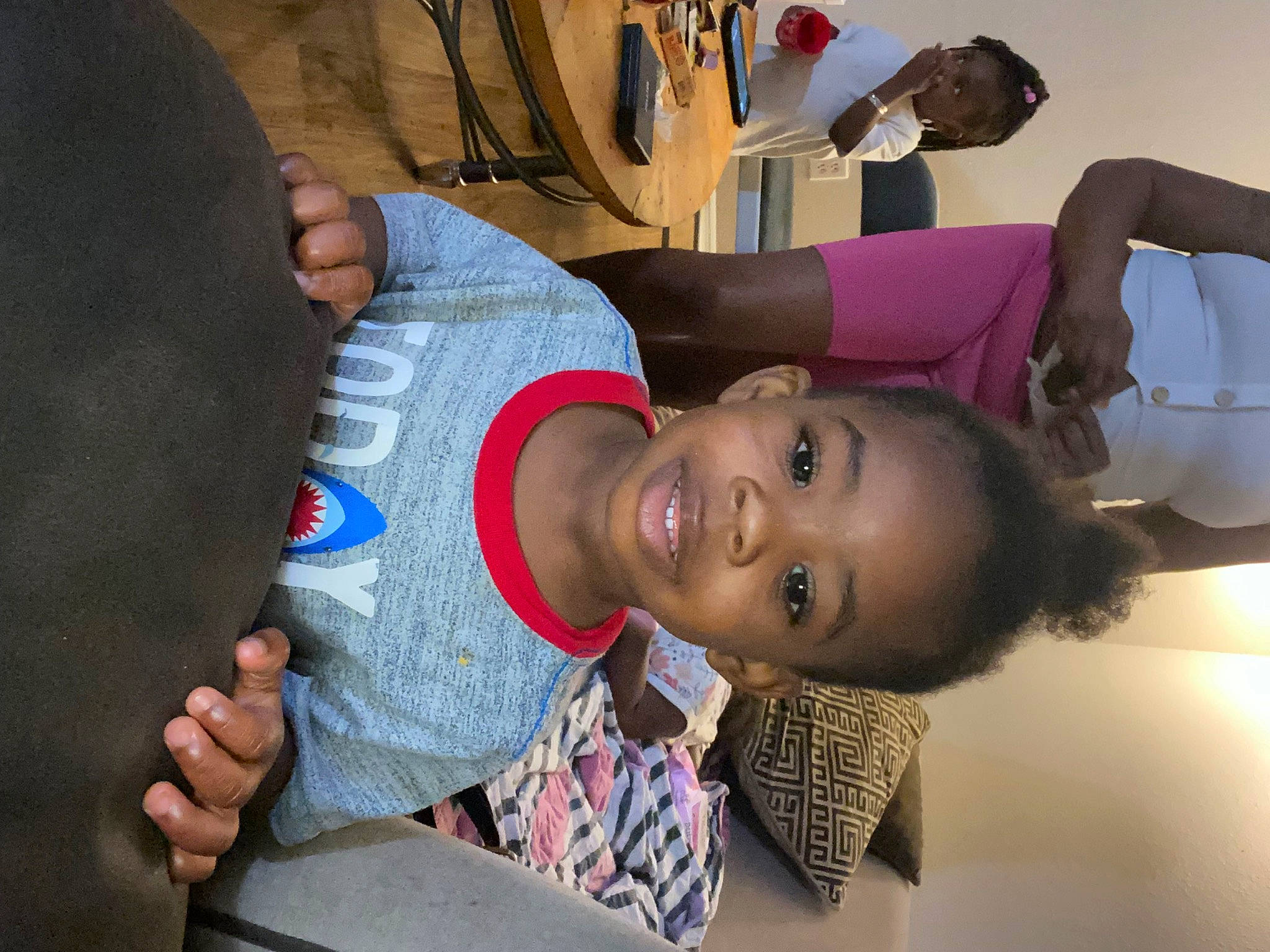 Aviana is registered to the contest to win money with this photo: black_hair, cheek, child, elbow, event, eyelash, facial_expression, forehead, fun, gesture, hairstyle, happy, joint, joy, leisure, mouth, nose, person, room, skin