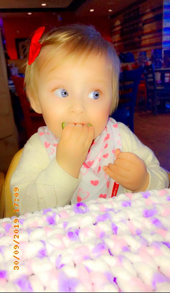 Sofia is registered to the contest to win money with this photo: baby, cheek, child, eye, face, head, iris, mouth, nose, person, skin, toddler