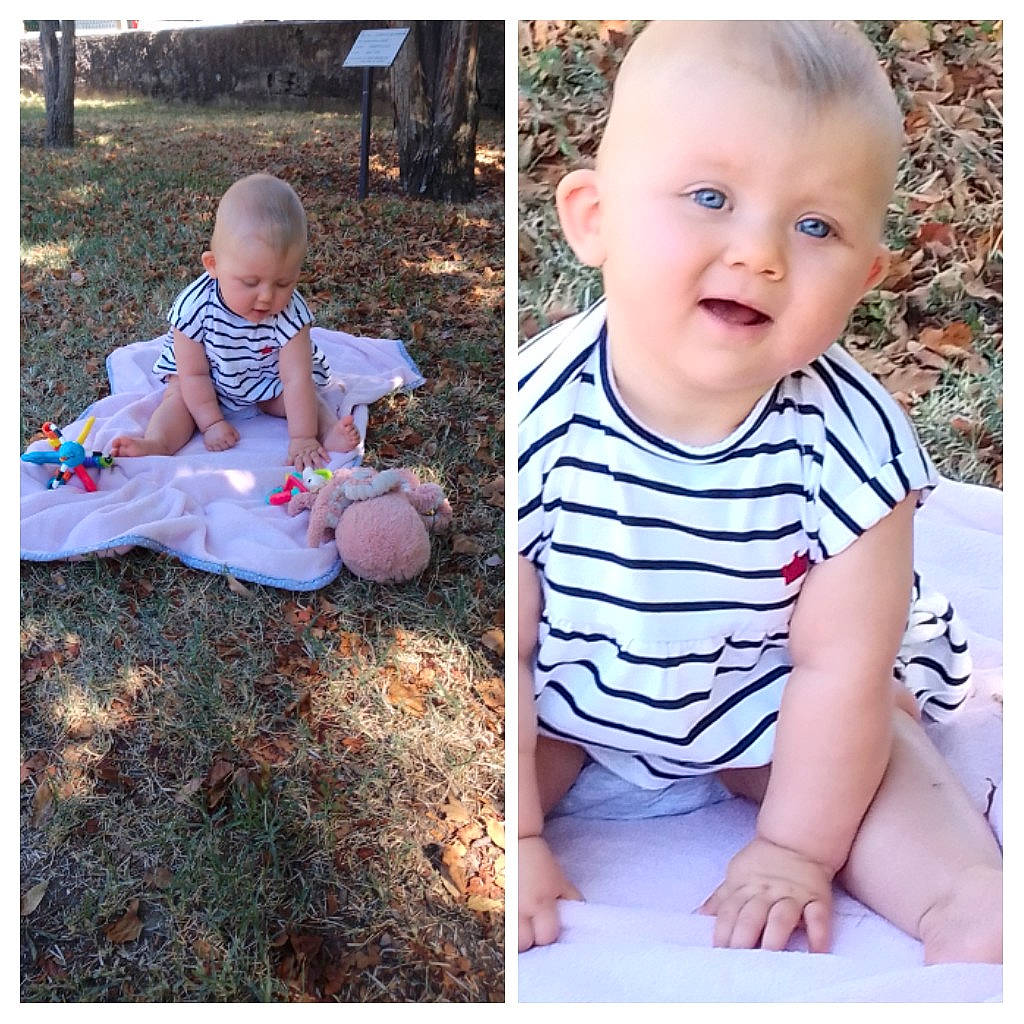 Marilou a rejoint le concours — aidez-le/la à gagner de superbes lots ! adaptation, baby, baby_toddler_clothing, child, collage, family, grass, leaf, people, person, photograph, photography, plant, play, portrait, portrait_photography, product, sitting, smile, snapshot