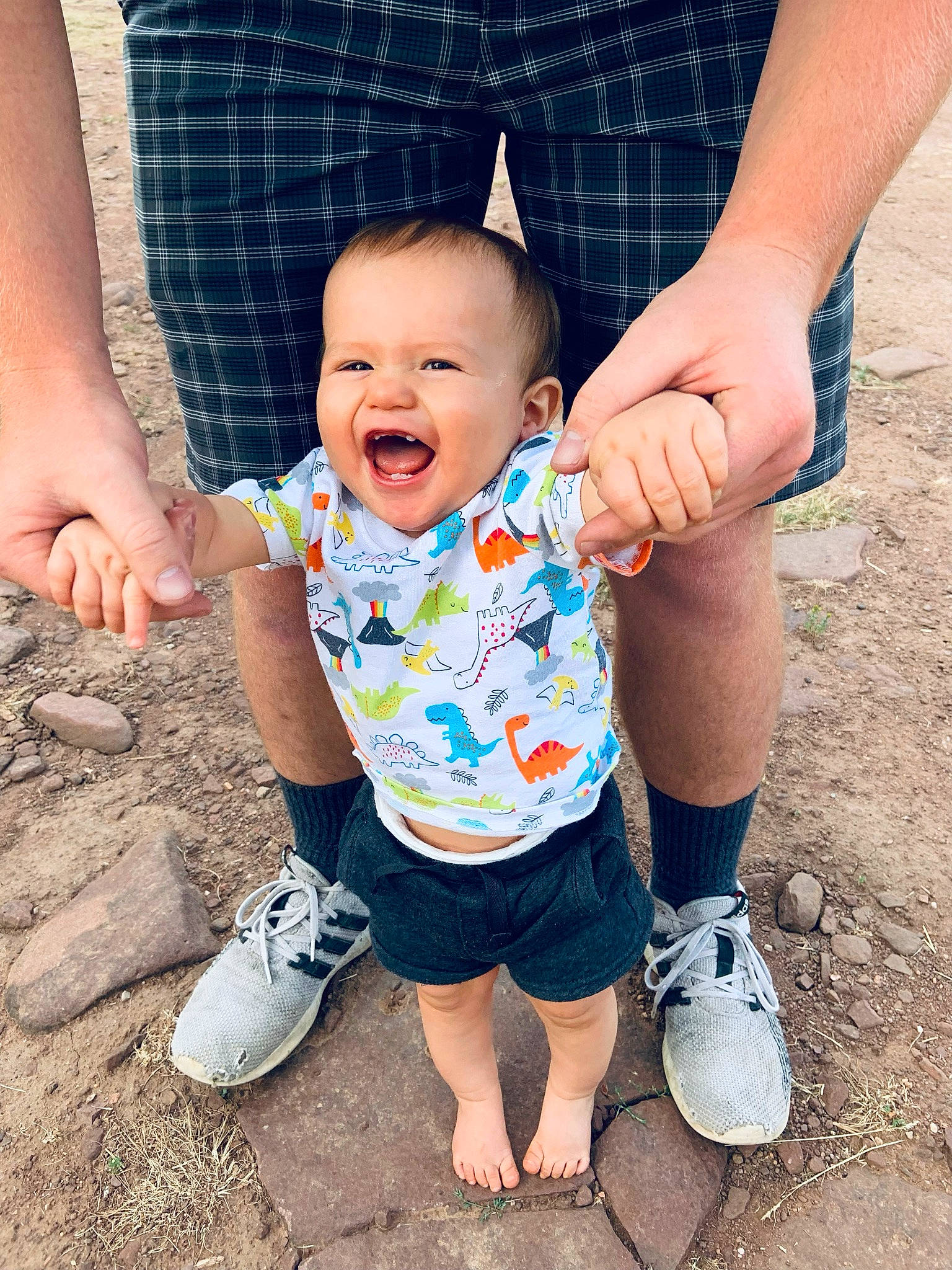 Kaison joined the competition — help win amazing prizes! baby_toddler_clothing, blue, child, finger, fun, gesture, grass, hand, happy, hat, leg, people_in_nature, person, shoe, shorts, smile, sneakers, summer, t_shirt, toddler
