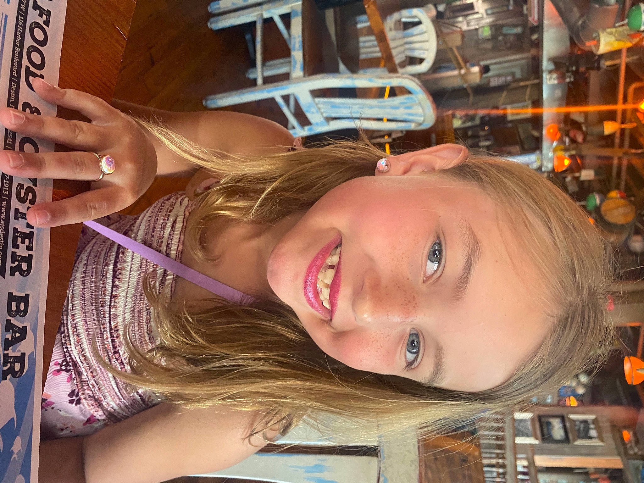 Rylee is registered to the contest to win money with this photo: blond, cheek, child, eyebrow, eyelash, flash_photography, fun, happy, iris, jaw, joy, laugh, leisure, lip, mouth, organ, person, portrait_photography, publication, smile