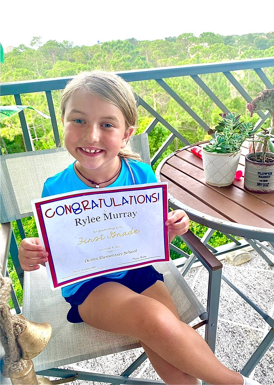 Rylee joined the competition — help win amazing prizes! chair, flowerpot, fun, grass, grass_family, green, happy, houseplant, joy, leisure, mammal, outdoor_furniture, person, plant, recreation, sky, smile, summer, thigh, toddler