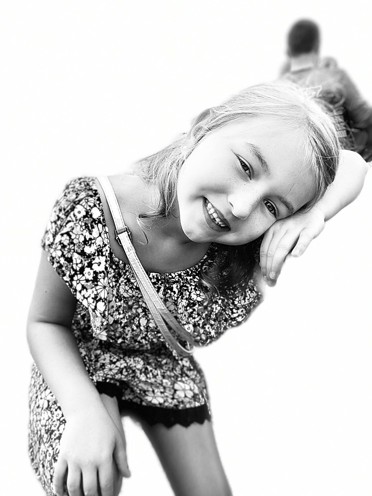 Rylee joined the competition — help win amazing prizes! arm, black, black_and_white, eye, flash_photography, gesture, happy, human_body, iris, joy, knee, lip, neck, person, shoulder, skin, sleeve, smile, style, thigh