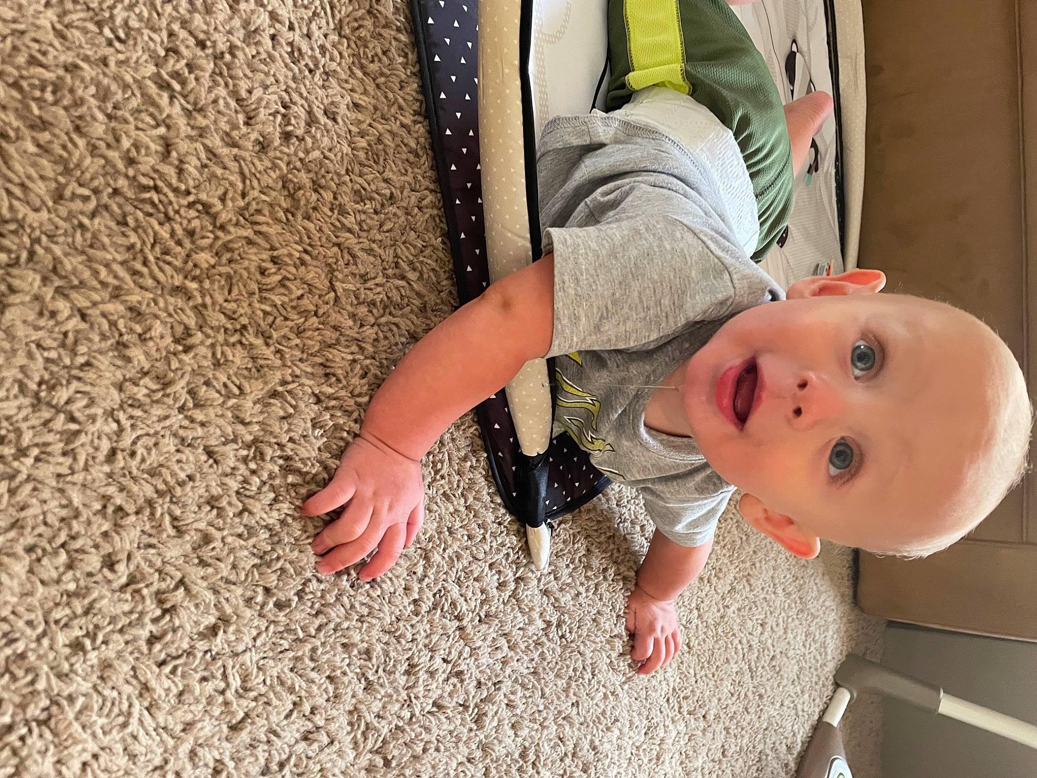 Cayden joined the competition — help win amazing prizes! baby, baby_products, baby_toddler_clothing, child, comfort, finger, floor, flooring, foot, fun, happy, hat, human_leg, leg, linens, nail, person, room, surprise, thumb