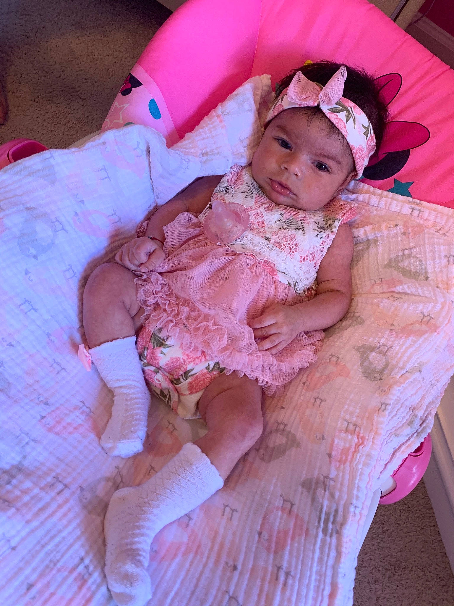 Valeria is registered to the contest to win money with this photo: baby, child, costume, headwear, person, pink, skin, smile, textile, toddler