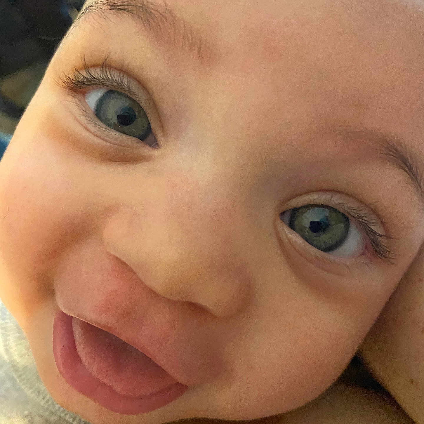 Judaeh is registered to the contest to win money with this photo: baby, babylaughing, blonde, bodypart, face, finger, hand, happy, head, laughing, mouth, newborn, person, photography, portrait, selfie, skin, smile, teeth, tongue