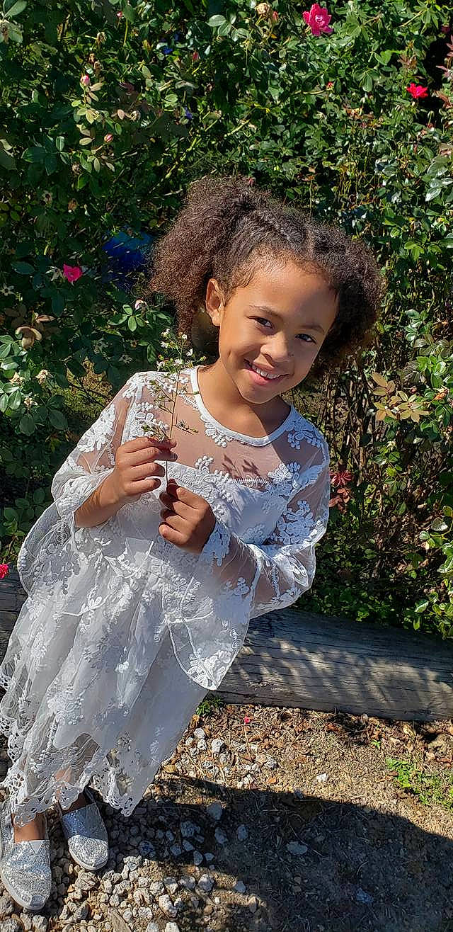 Amelia joined the competition — help win amazing prizes! child, dress, flower, fun, girl, grass, happiness, human, joy, lady, leaf, person, plant, play, smile, toddler, tree, vacation