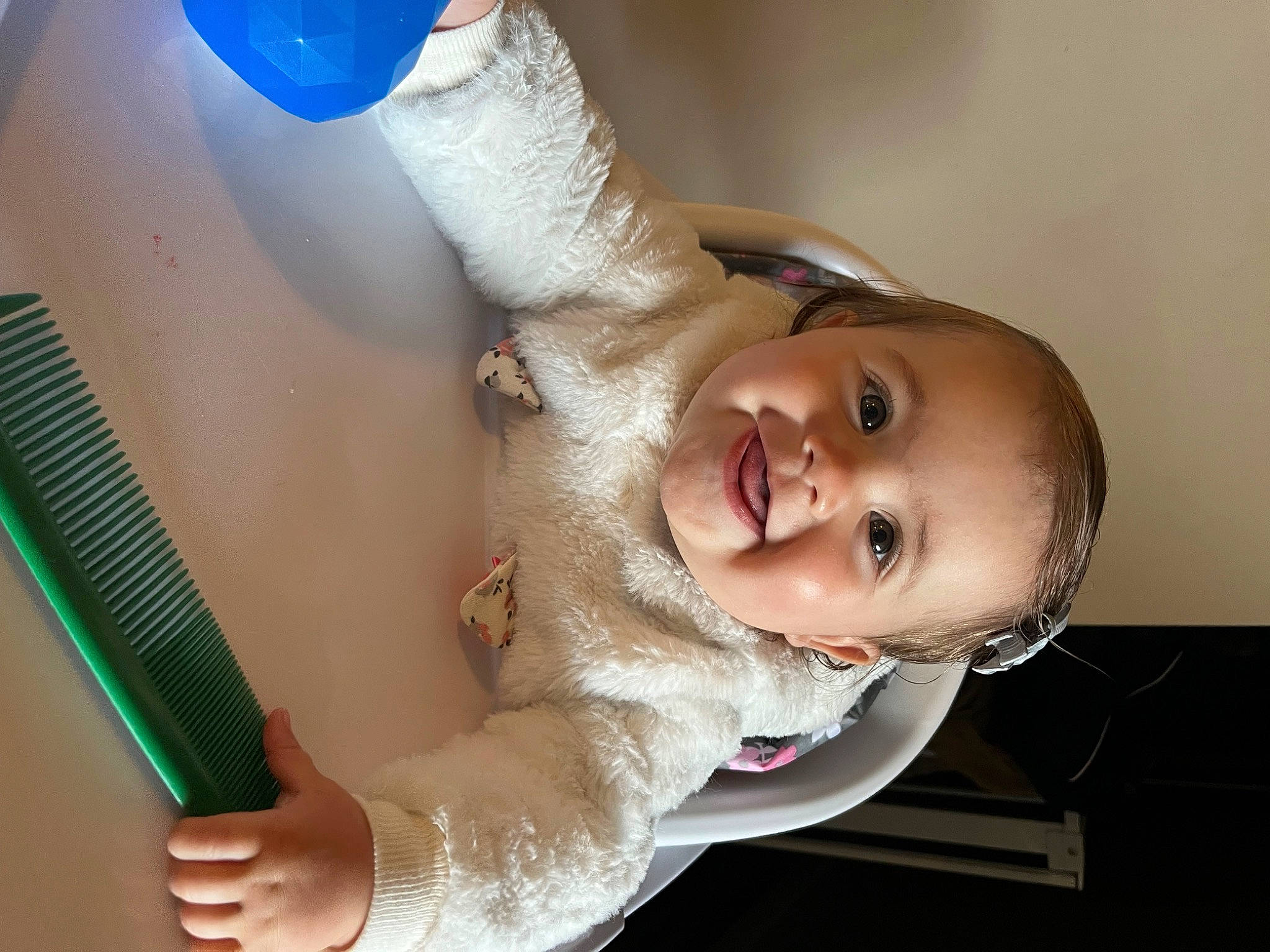 Brinley joined the competition — help win amazing prizes! arm, baby, baby_products, baby_toddler_clothing, beauty, blue, child, ear, eyelash, finger, fun, gesture, hand, happy, human_body, joy, nail, person, skin, smile