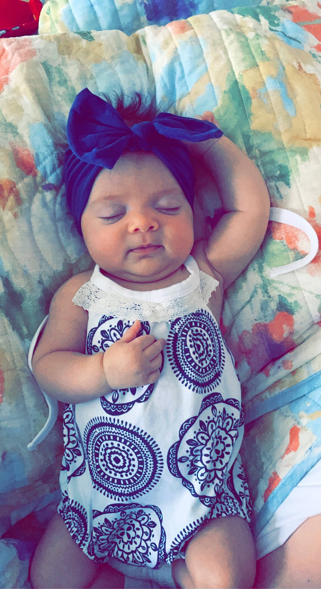 Ali joined the competition — help win amazing prizes! azure, baby, baby_toddler_clothing, cheek, eye, eyebrow, eyelash, facial_expression, hairstyle, happy, headwear, human, human_body, iris, lip, organ, person, product, purple, skin