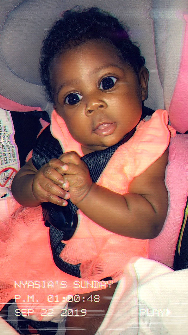 Nakayla joined the competition — help win amazing prizes! baby, black_hair, cheek, child, eye, face, finger, forehead, gesture, hand, lip, nose, person, skin, smile, thumb, toddler