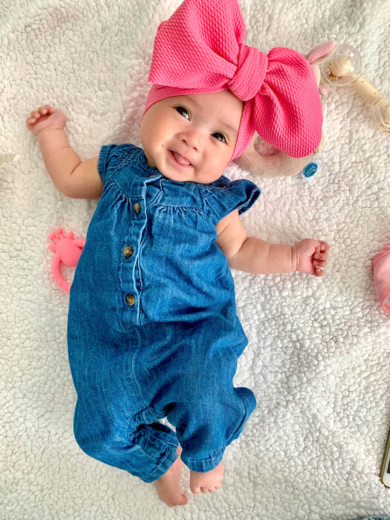 Hailee is registered to the contest to win money with this photo: baby, baby_toddler_clothing, child, clothing, dress, eye, face, facial_expression, hand, happy, hat, head, headwear, magenta, pattern, person, pink, skin, sleeve, smile