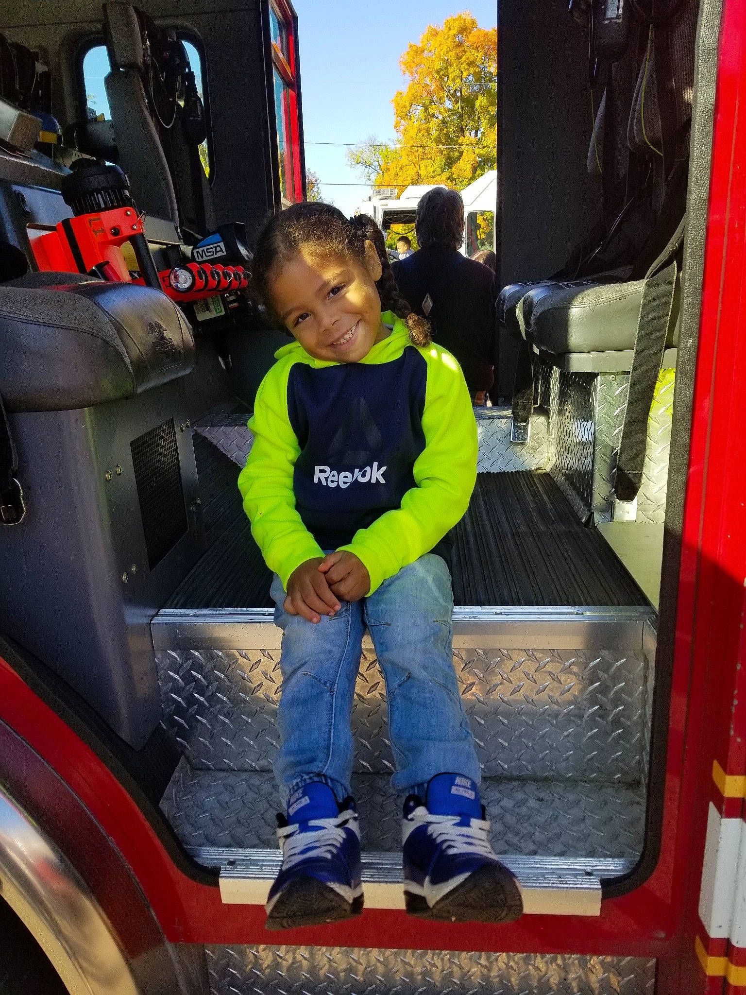 Deklyn joined the competition — help win amazing prizes! car, child, fun, jeans, joy, motor_vehicle, person, play, toddler, transport, vehicle