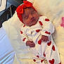 émy participe au concours pour gagner de l'argent avec cette photo : baby, newborn, infant, headband, bow, onesie, hearts, blanket, pacifier, sleeping, hospital, bed, cozy, portrait, hand, face, soft_texture, red_color, white_color, pajamas