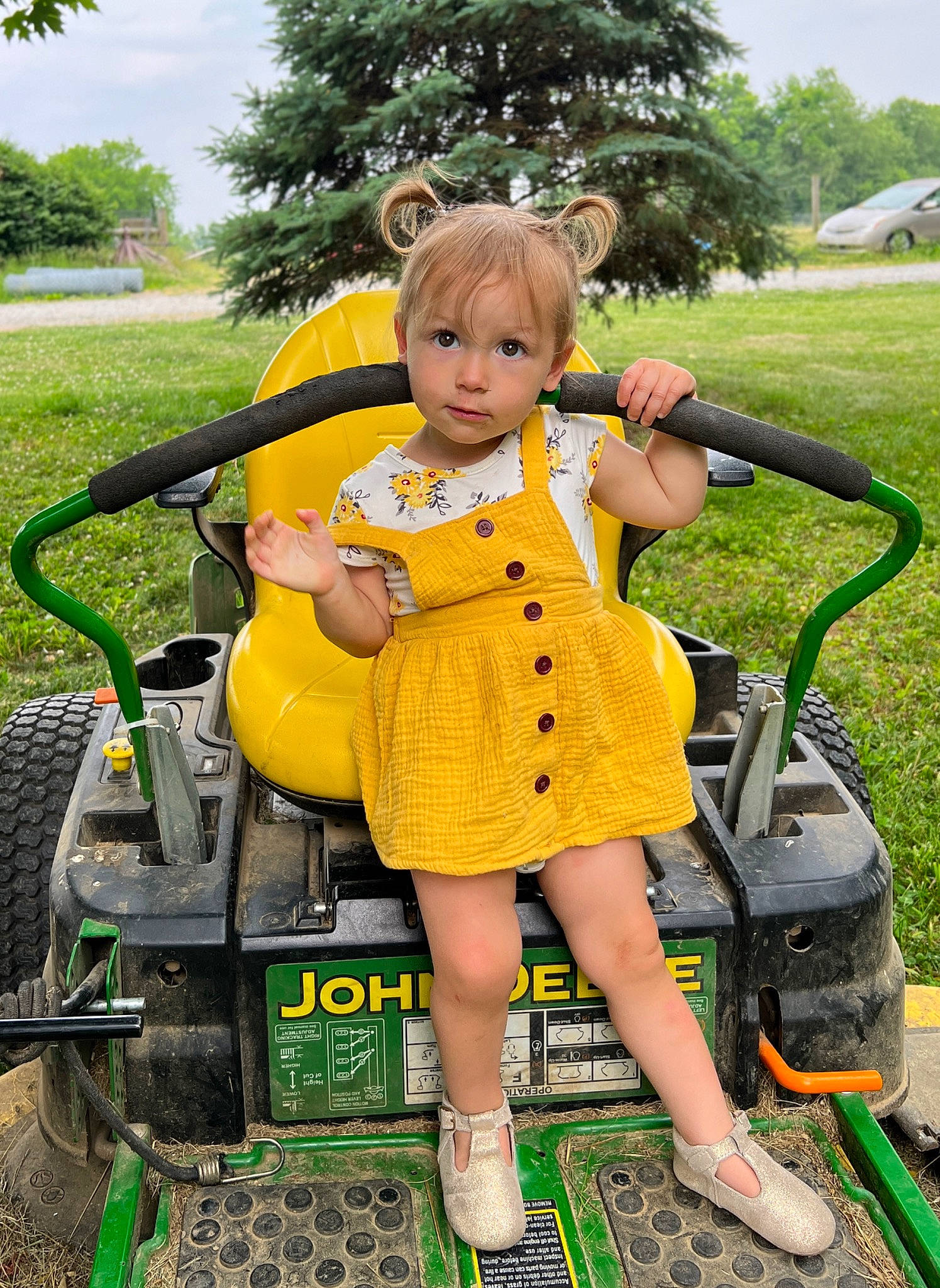 Luciana Avalene is registered to the contest to win money with this photo: automotive_tire, automotive_wheel_system, dress, eye, fun, grass, green, leg, leisure, motor_vehicle, people_in_nature, person, plant, recreation, sky, summer, tire, toddler, toy, tree