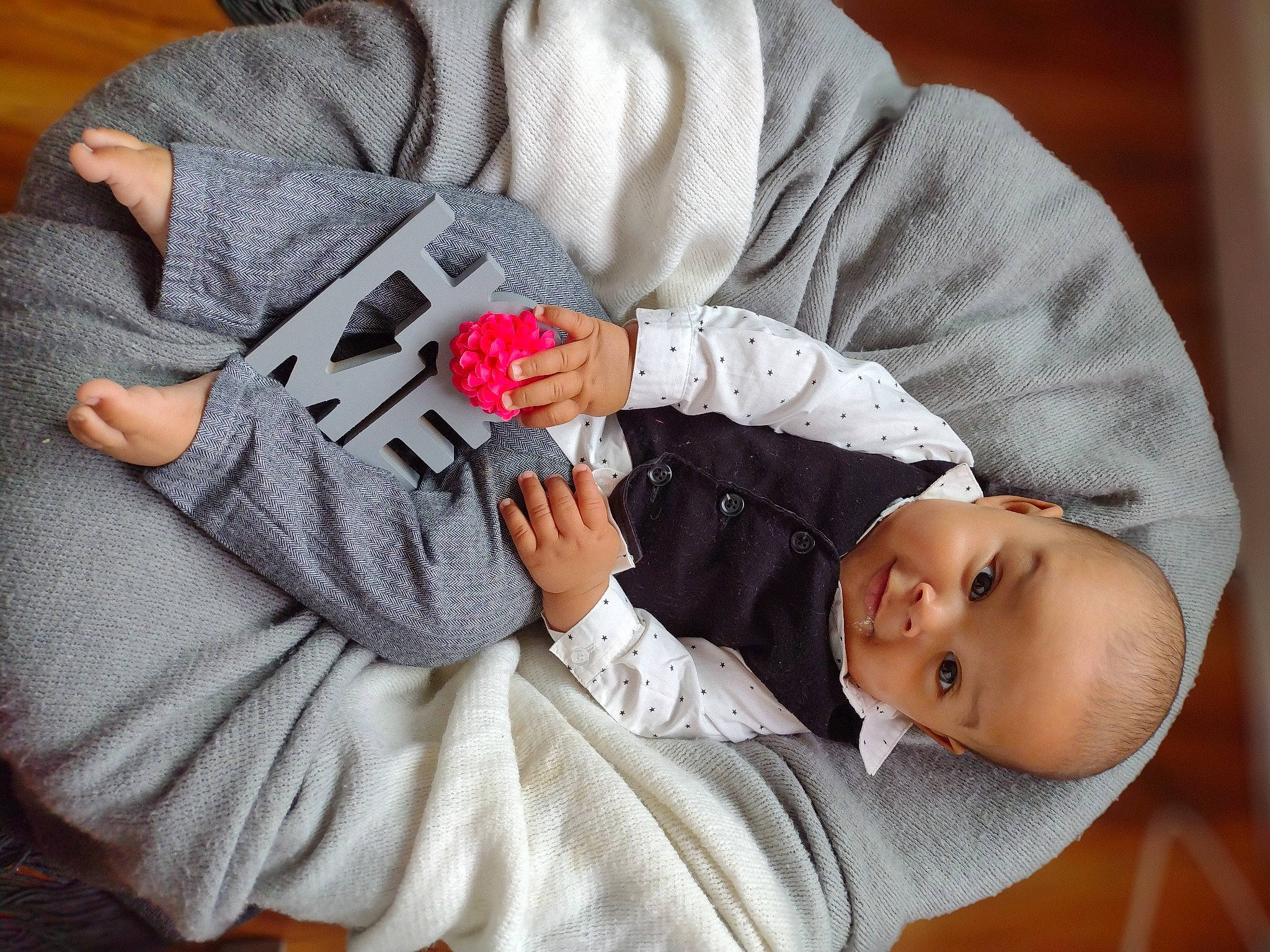 Teo joined the competition — help win amazing prizes! arm, baby, baby_toddler_clothing, comfort, elbow, finger, gesture, glasses, hand, head, headgear, joint, mouth, nail, person, skin, sleeve, textile, toddler, white