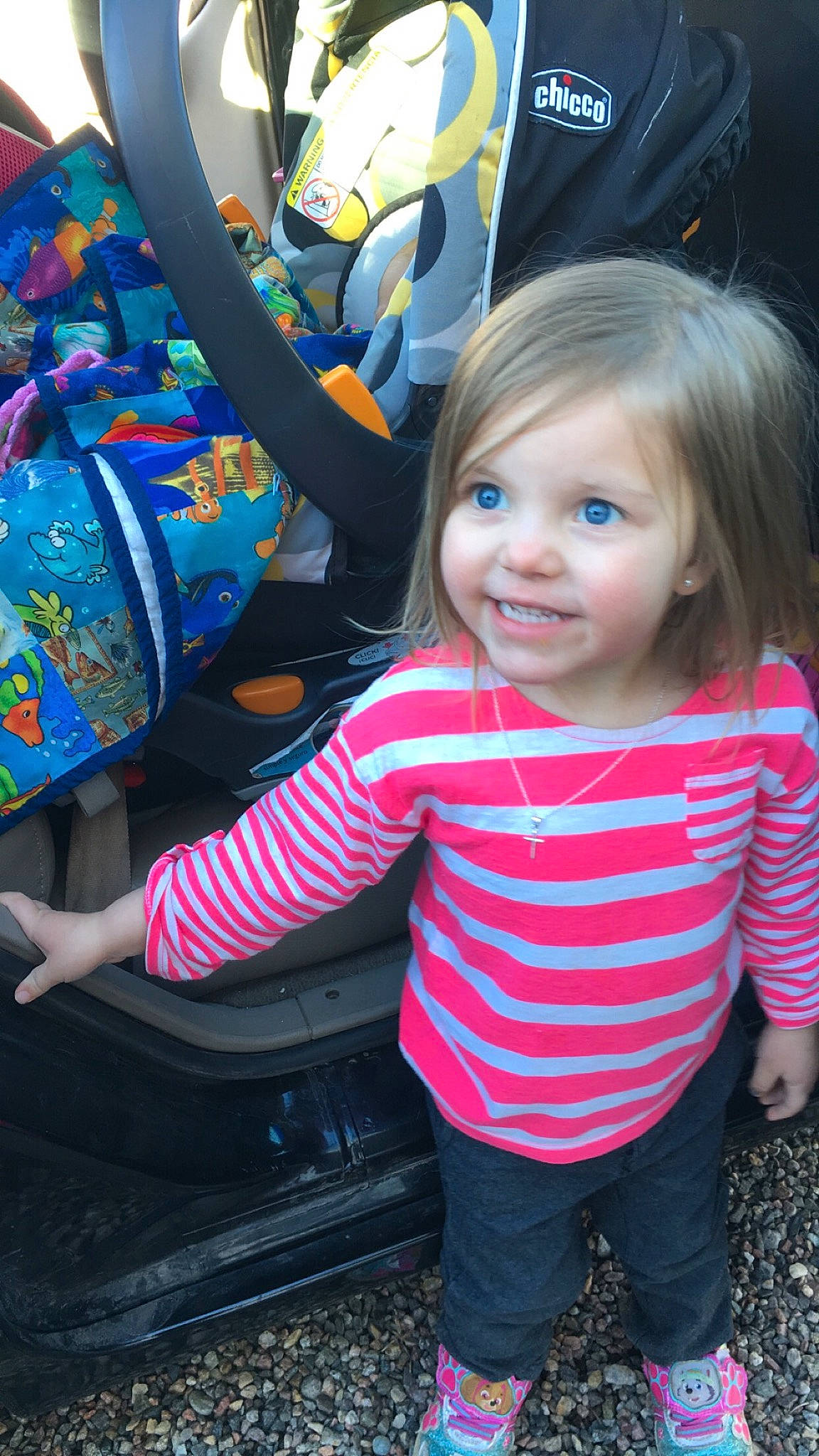 Luna joined the competition — help win amazing prizes! baby, cheek, child, fun, joy, party, people, person, pink, play, skin, smile, t_shirt, toddler, vacation