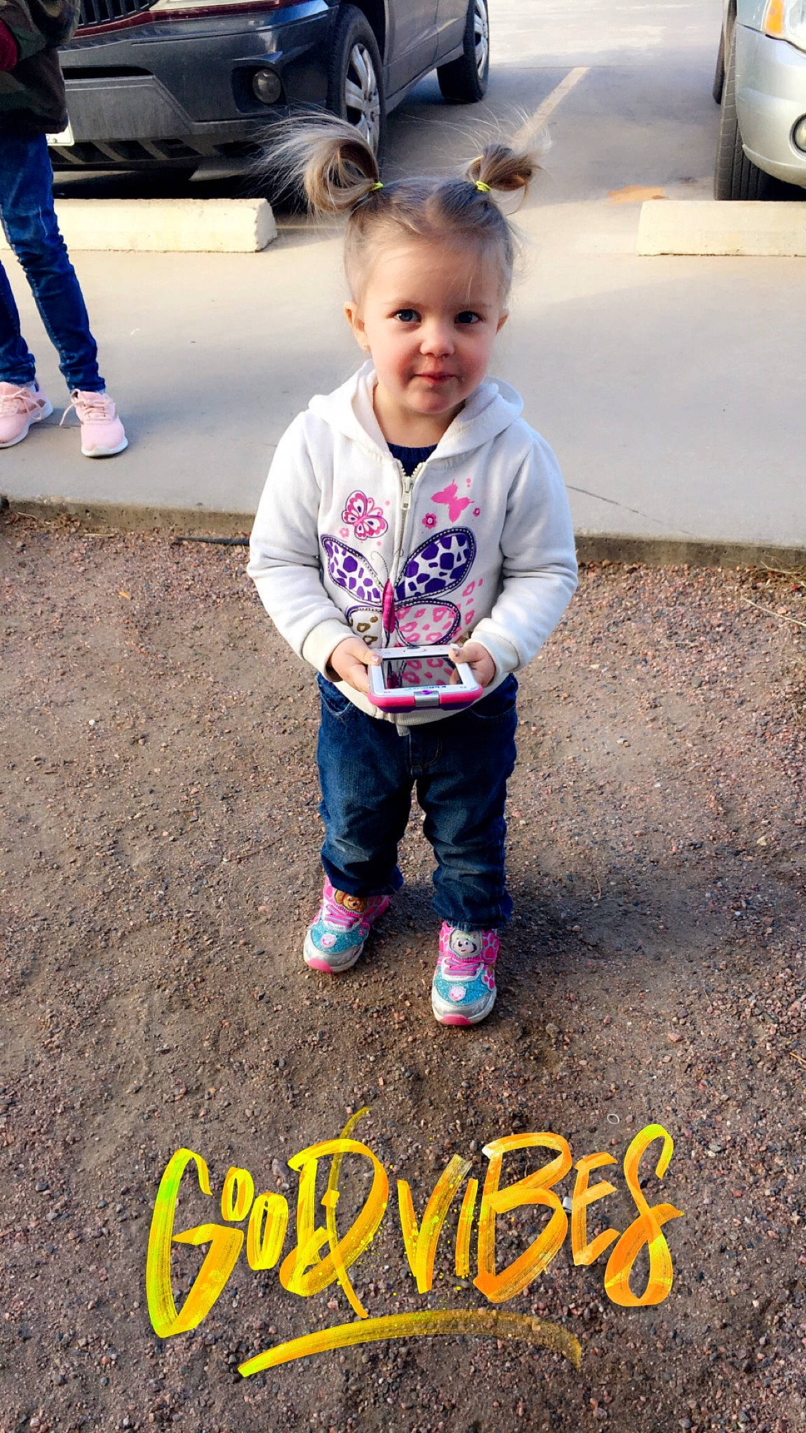 Luna joined the competition — help win amazing prizes! asphalt, child, cool, footwear, fun, happy, head, person, photo_caption, photography, play, shoe, smile, t_shirt, toddler