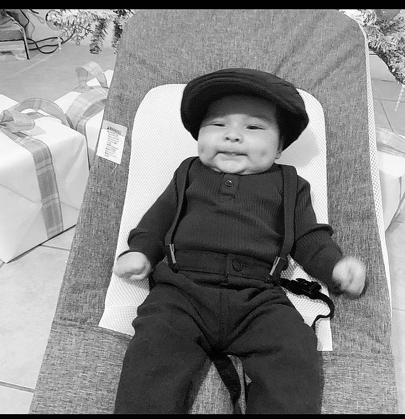 Cristiano joined the competition — help win amazing prizes! baby, baby_products, baby_toddler_clothing, bonnet, child, comfort, costume_accessory, costume_hat, headwear, home_accessories, linens, monochrome, person, sitting, sun_hat, tablecloth, toddler