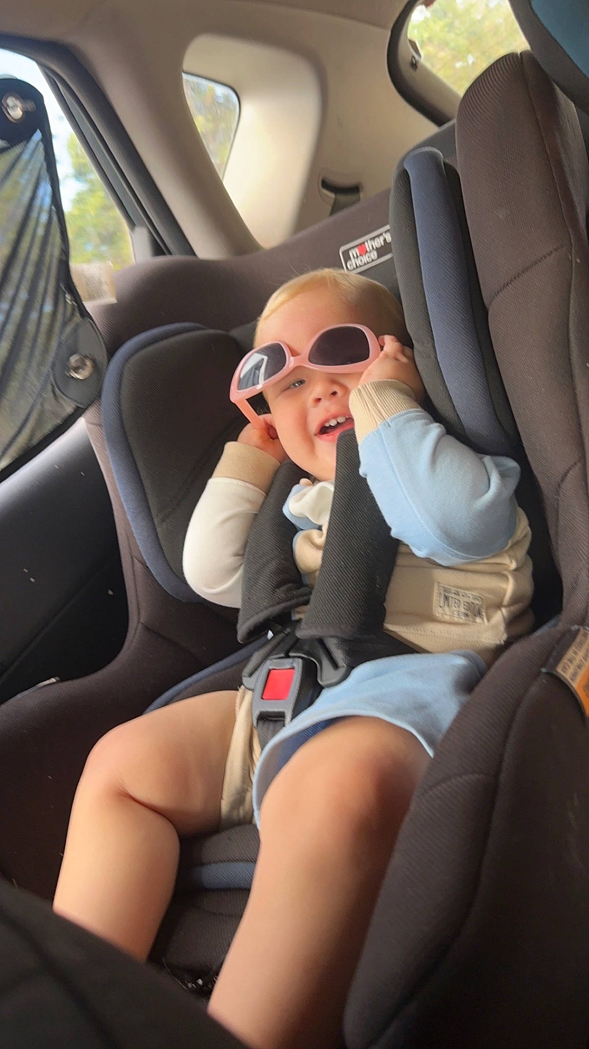 Colby joined the competition — help win amazing prizes! auto_part, automotive_design, automotive_exterior, car, car_seat, car_seat_cover, comfort, eyewear, glasses, goggles, head_restraint, motor_vehicle, person, personal_luxury_car, seat_belt, shorts, steering_part, sunglasses, thigh, vehicle