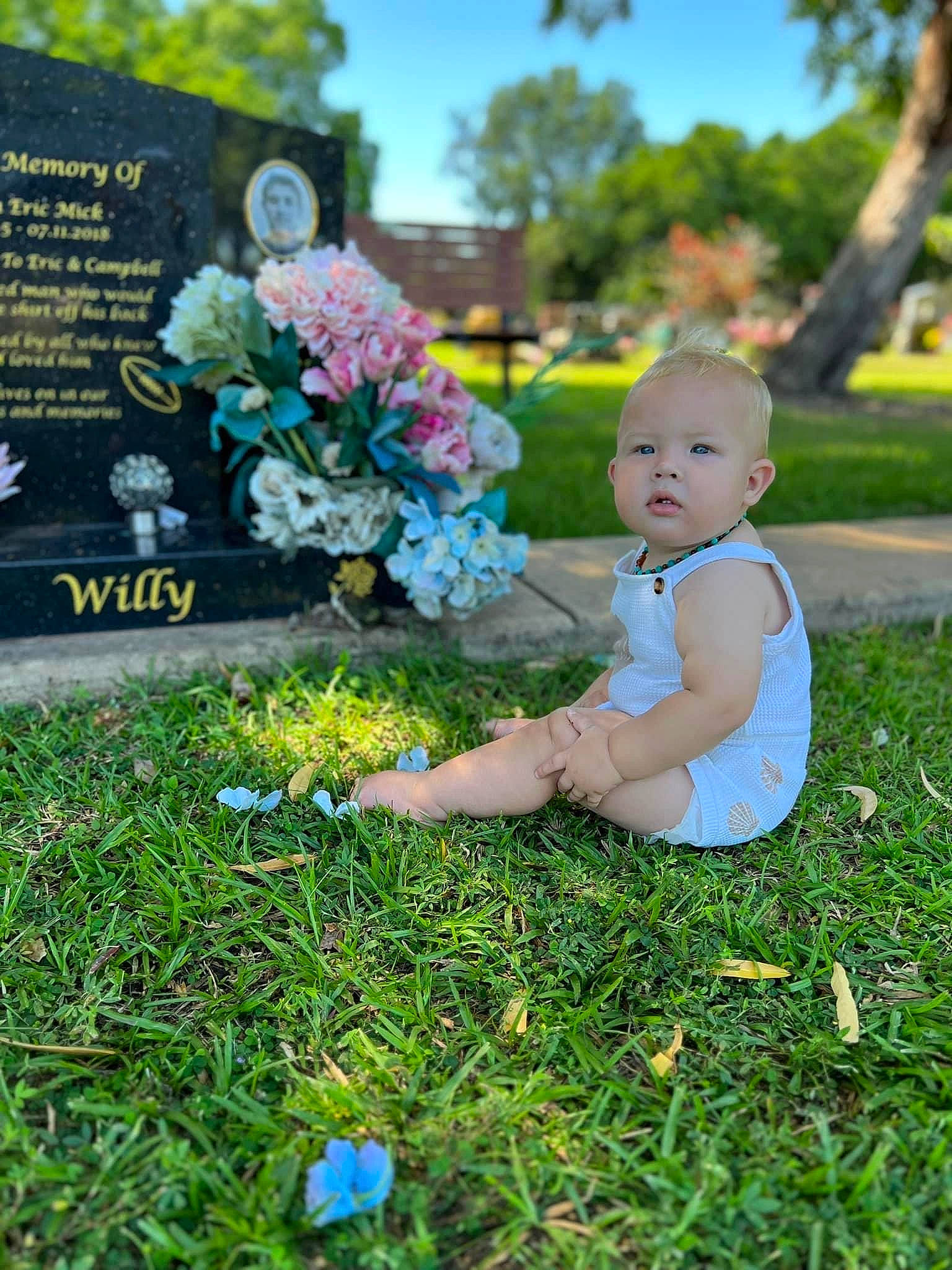 Colby is registered to the contest to win money with this photo: baby, baby_toddler_clothing, botany, flower, grass, grass_family, grassland, groundcover, happy, lawn, leaf, meadow, morning, nature, people_in_nature, person, plant, sky, summer, toddler