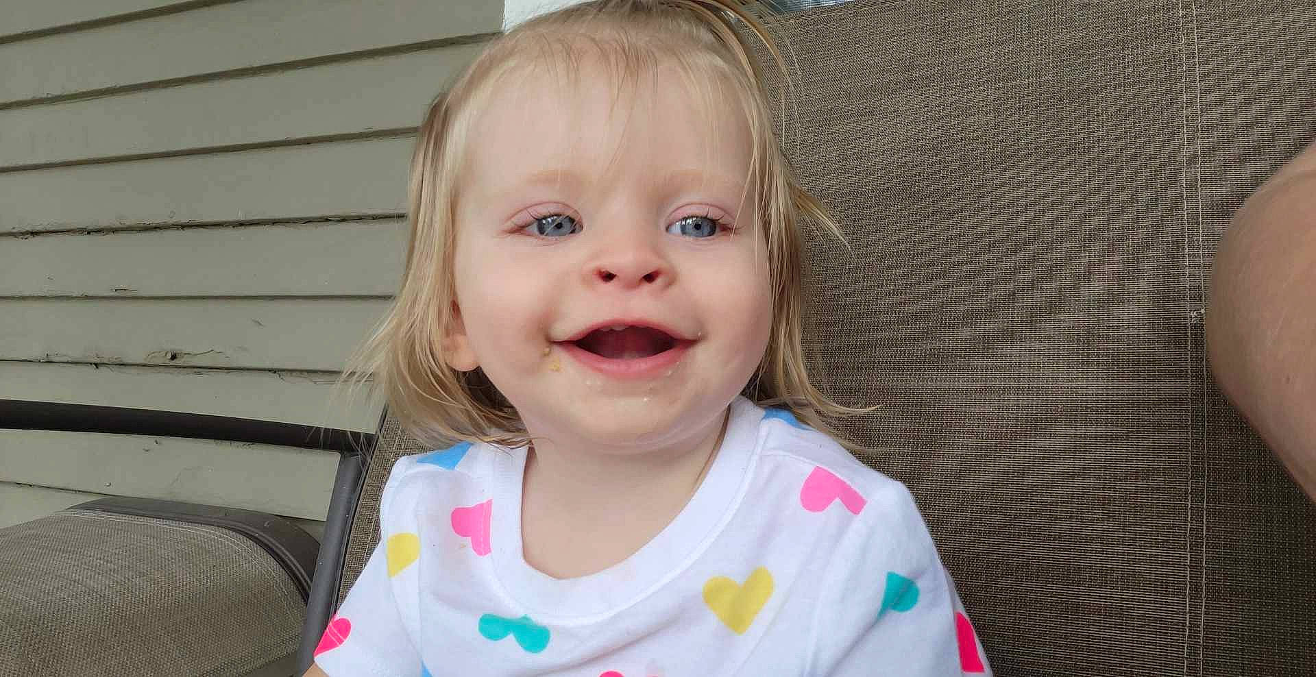 Kayla joined the competition — help win amazing prizes! baby, baby_toddler_clothing, cheek, child, eye, eyebrow, eyelash, fun, grass, hair, happy, head, iris, joy, lip, nose, person, skin, smile, toddler