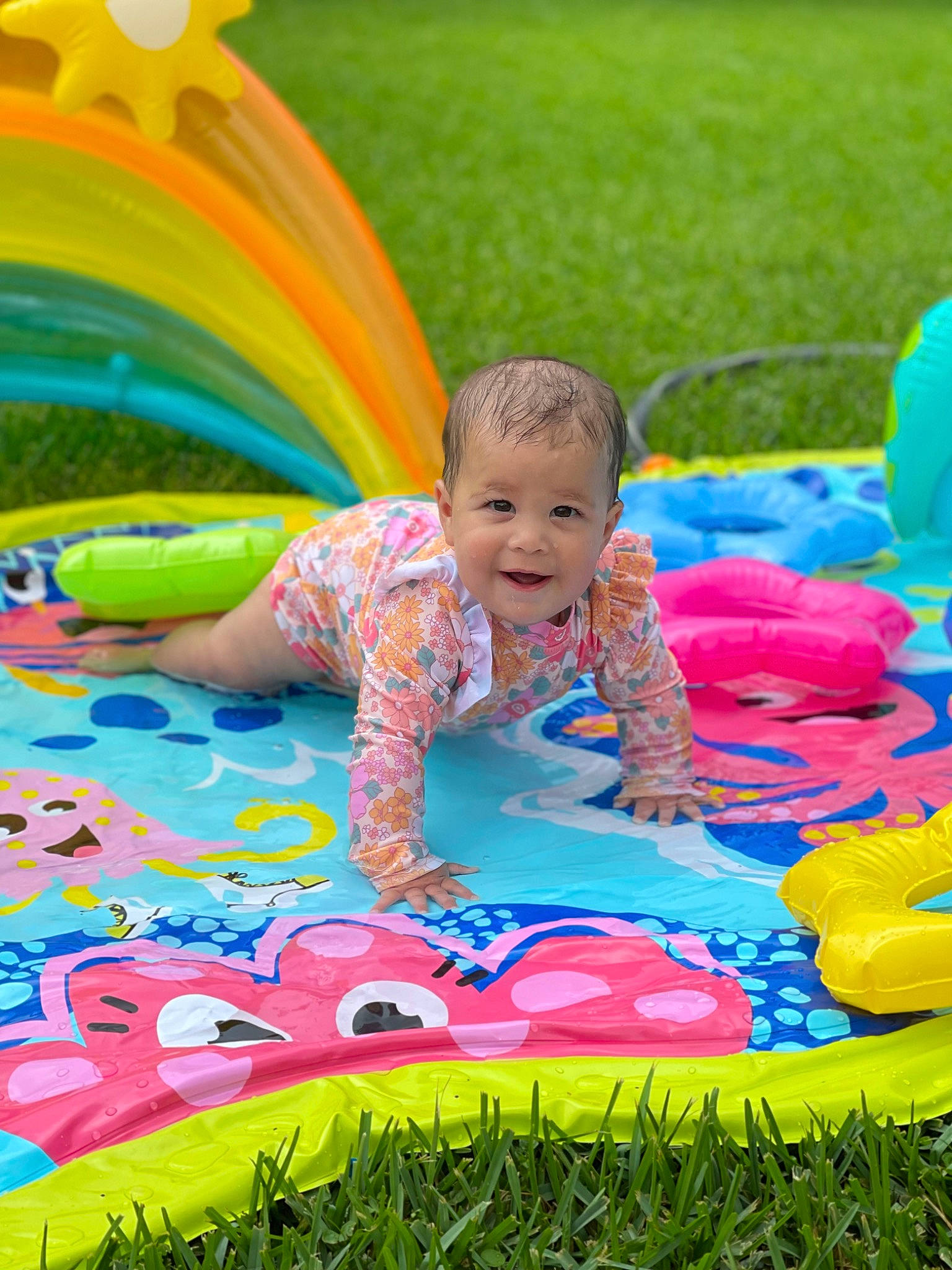 Cheyenne Rae is registered to the contest to win money with this photo: art, baby, baby_toddler_clothing, child, eye, facial_expression, fun, grass, happy, joy, leisure, pattern, people_in_nature, person, play, product, public_space, recreation, smile, summer