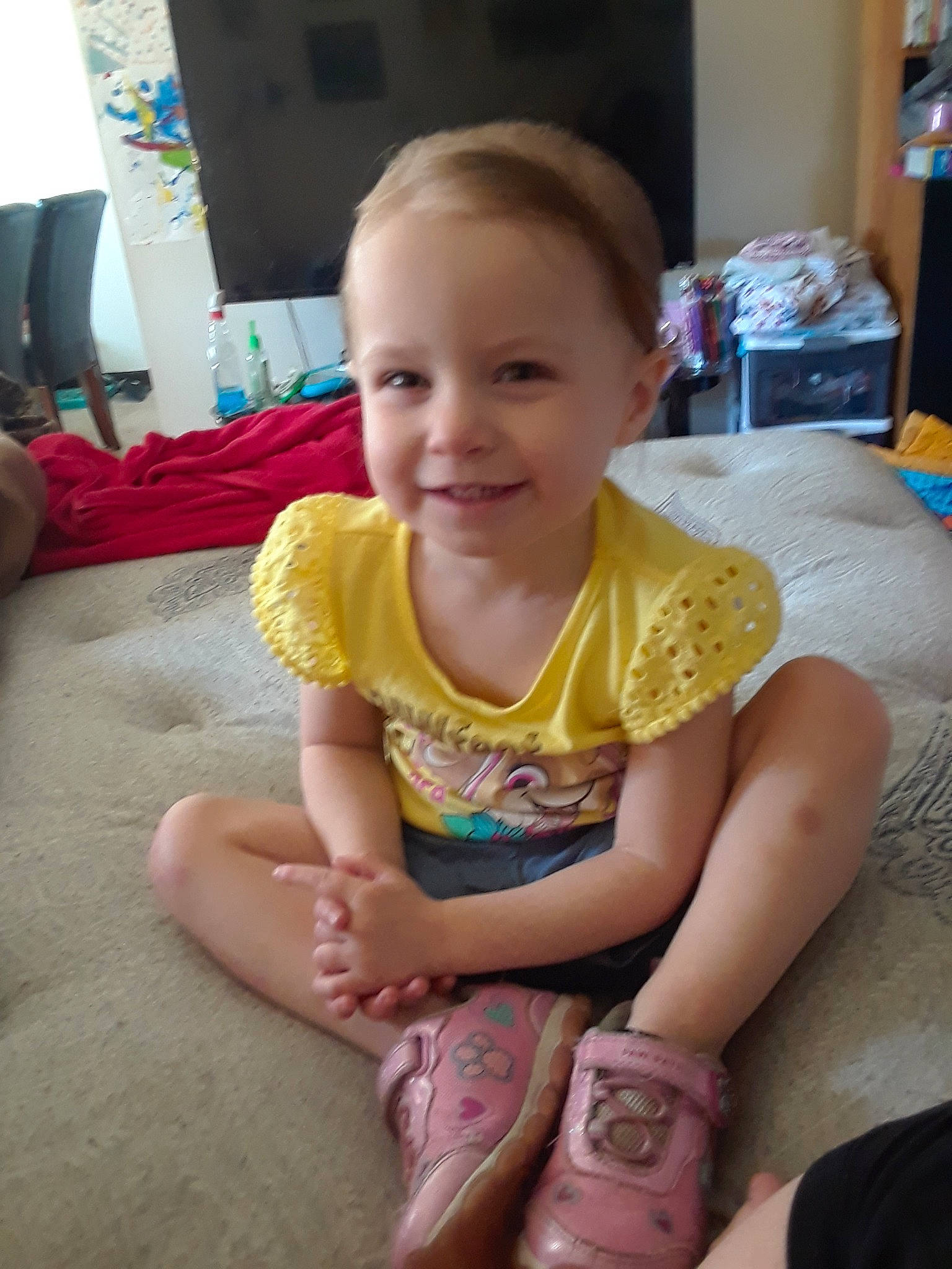 Khalisee joined the competition — help win amazing prizes! cheek, child, finger, joy, leg, person, play, sitting, skin, smile, thigh, toddler