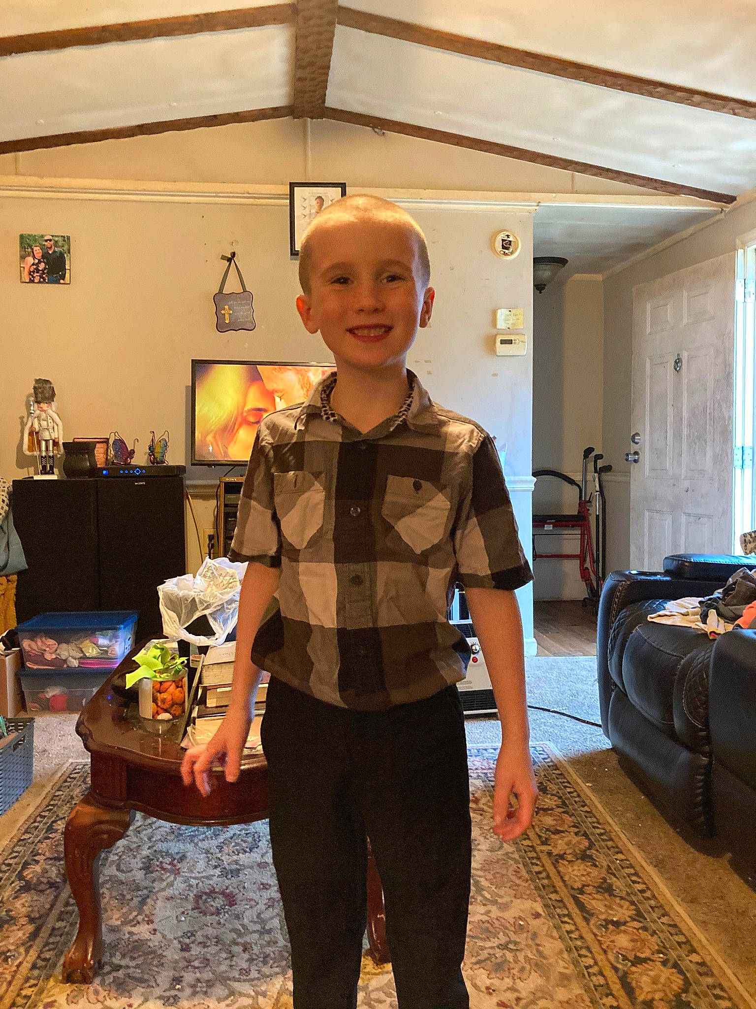 Christopher joined the competition — help win amazing prizes! art, bag, belt, carpet, chair, child, costume, fashion_design, flooring, formal_wear, fun, houseplant, joy, luggage_and_bags, person, personal_protective_equipment, room, smile, toy, uniform