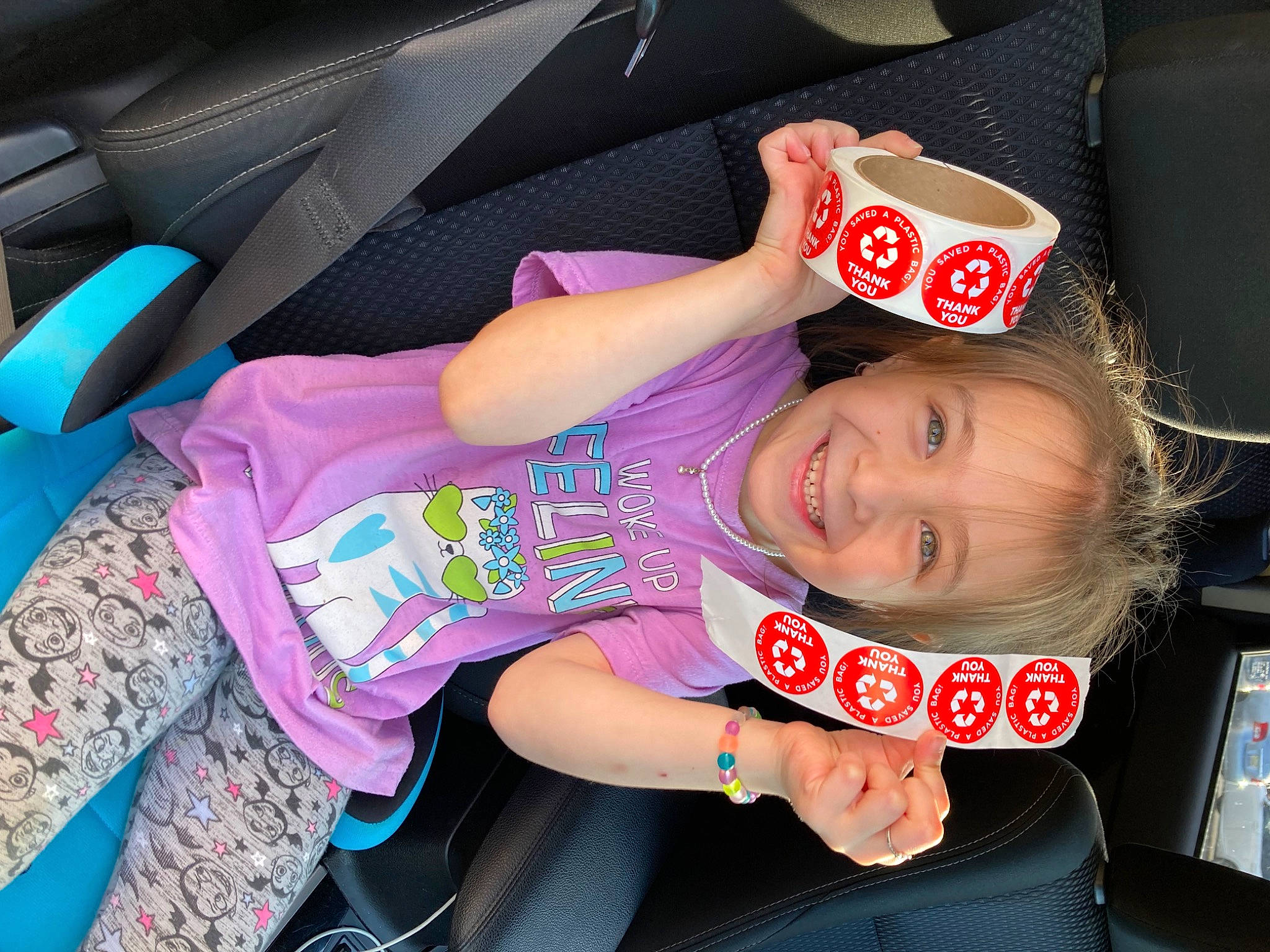 Marleigh joined the competition — help win amazing prizes! auto_part, baby_toddler_clothing, car_seat, carmine, child, finger, fun, happy, human_leg, joy, lap, leisure, magenta, nail, person, pink, smile, steering_wheel, thigh, thumb