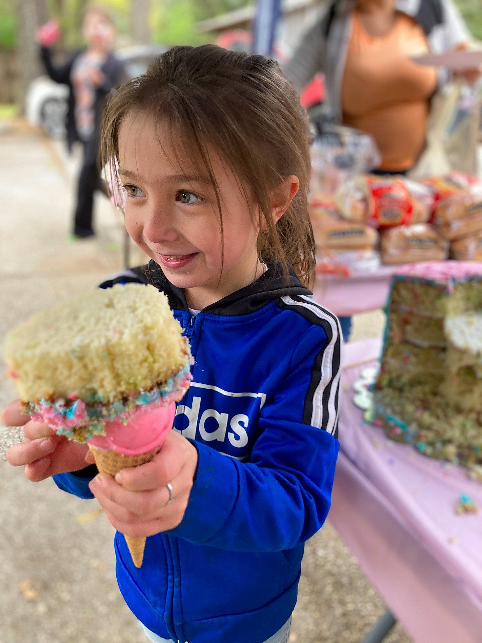 Marleigh joined the competition — help win amazing prizes! child, dessert, electric_blue, event, food, fun, happy, joy, leisure, party, person, play, recreation, smile, sweetness, teddy_bear, toddler