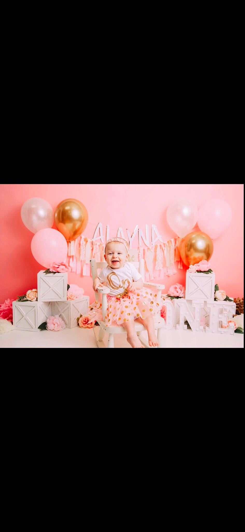 Alayna is registered to the contest to win money with this photo: balloon, blurred, cake_decorating, dress, entertainment, event, font, formal_wear, happy, icing, magenta, orange, party_supply, peach, performing_arts, person, petal, pink, sweetness, toy