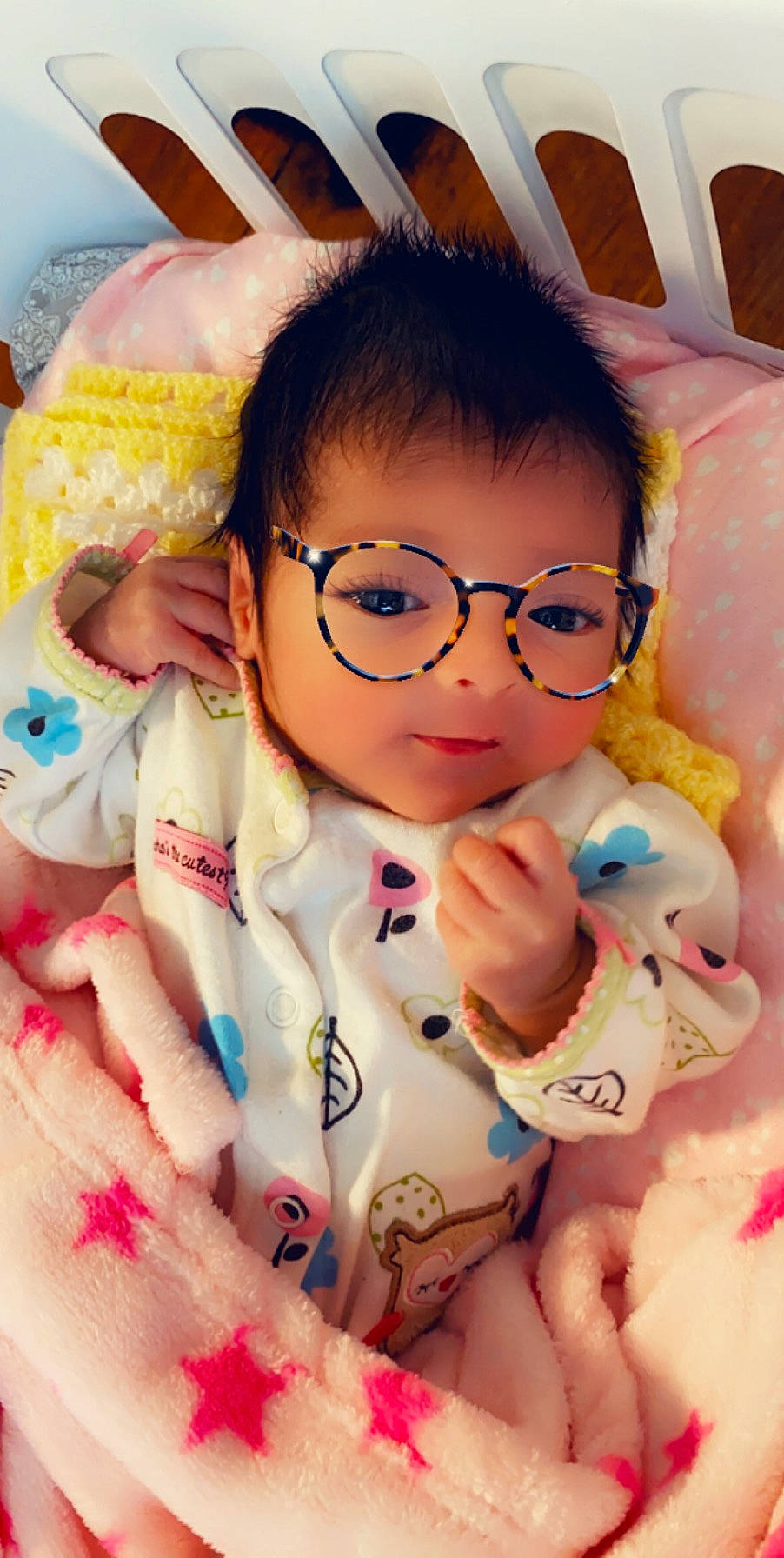 Violeta joined the competition — help win amazing prizes! baby, cheek, child, eyewear, face, finger, glasses, head, lip, nose, person, skin, smile, stuffed_toy, thumb, toddler, vision_care