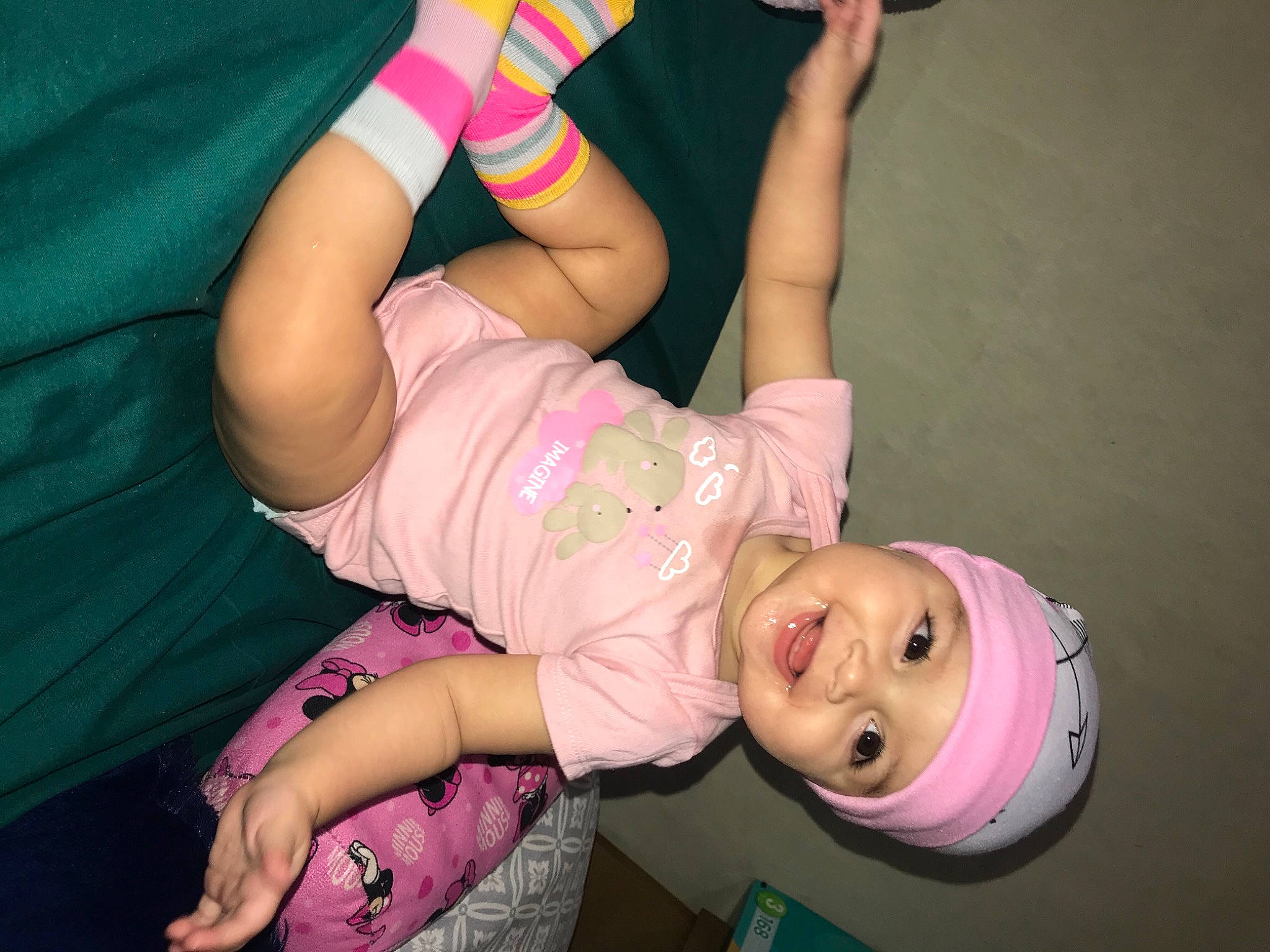 Lylah joined the competition — help win amazing prizes! baby, baby_toddler_clothing, bracelet, child, elbow, foot, headwear, humour, joint, joy, nail, person, pink, sandal, sock, toddler, wrist