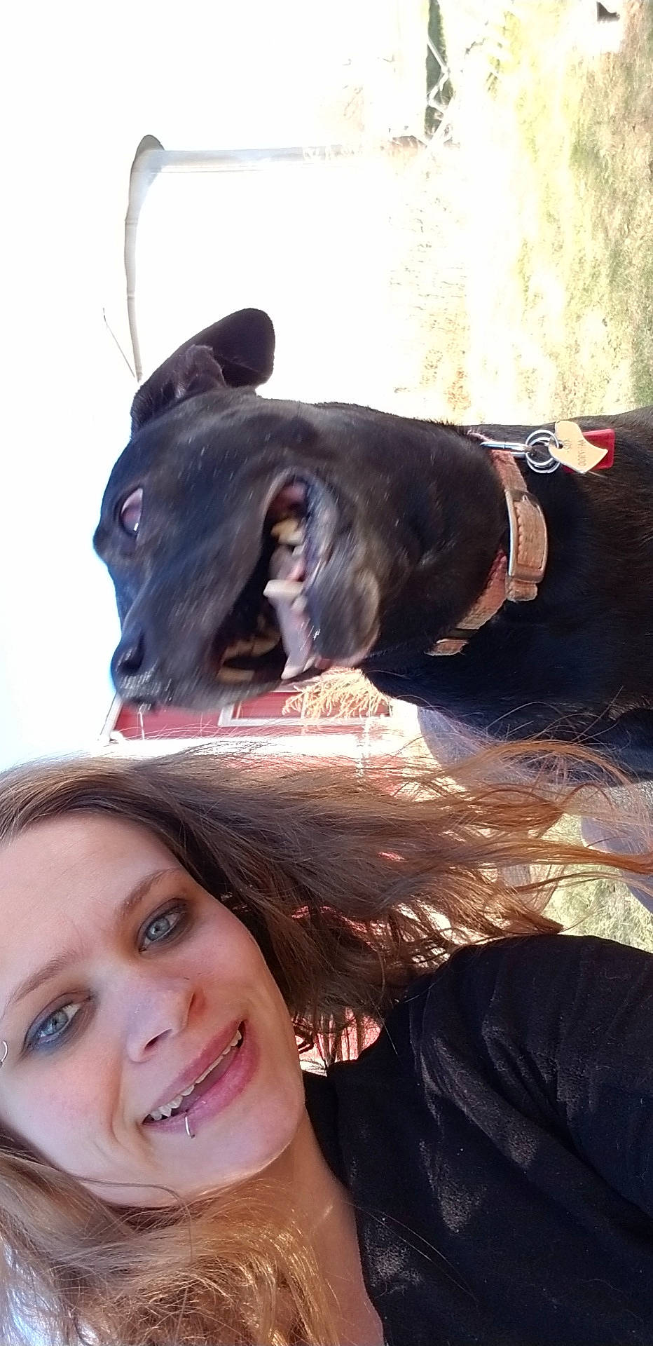 Sam is registered to the contest to win money with this photo: ear, joy, person