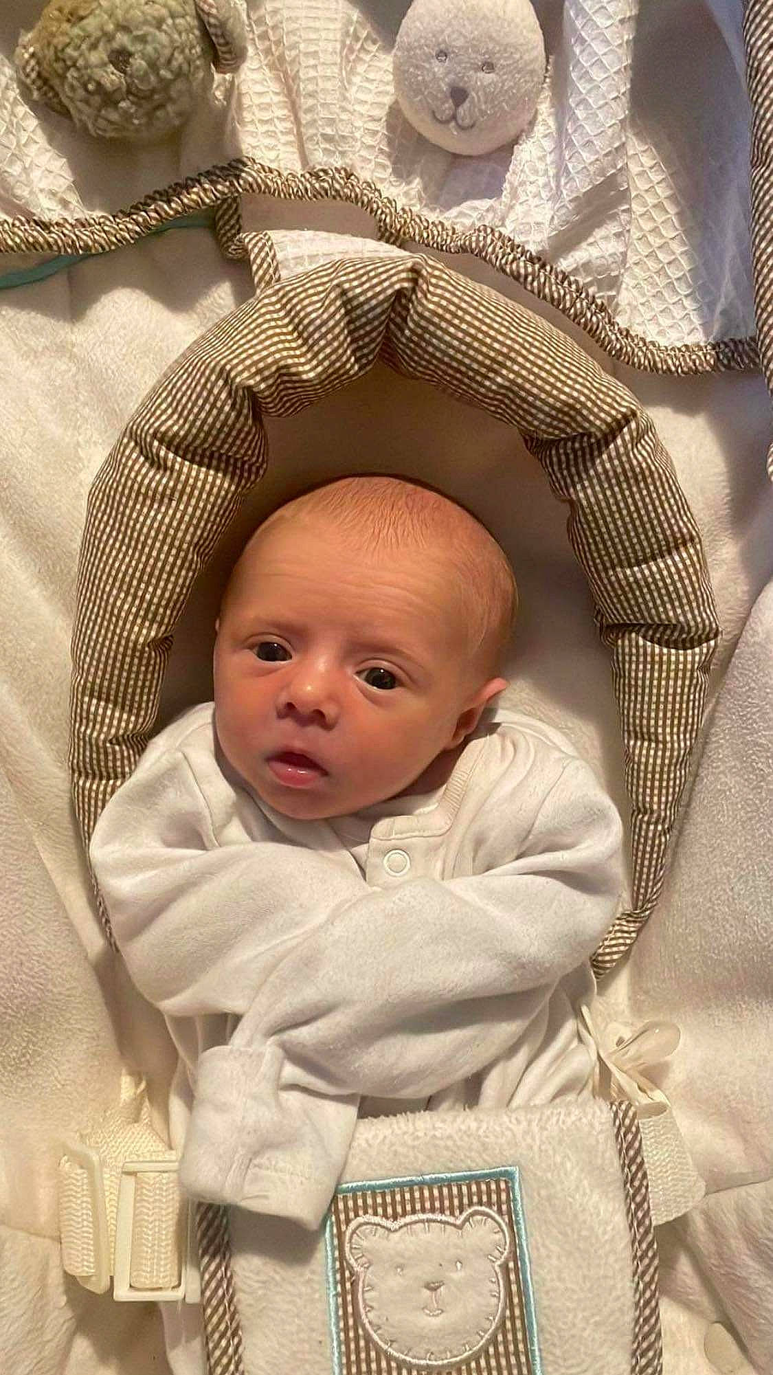 Ava-rose is registered to the contest to win money with this photo: baby, baby_products, baby_safety, baby_sleeping, baby_toddler_clothing, bedding, cheek, child, comfort, costume_hat, fashion_accessory, infant_bed, linens, mouth, pattern, person, room, sleeve, toddler, wrinkle