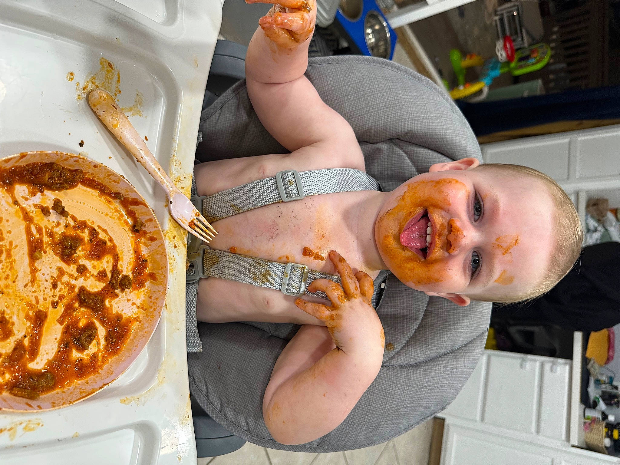 Beckham is registered to the contest to win money with this photo: abdomen, art, baked_goods, brassiere, chest, comfort_food, cooking, cuisine, dish, eyewear, fast_food, food, hat, ingredient, junk_food, person, plate, recipe, smile, sweetness