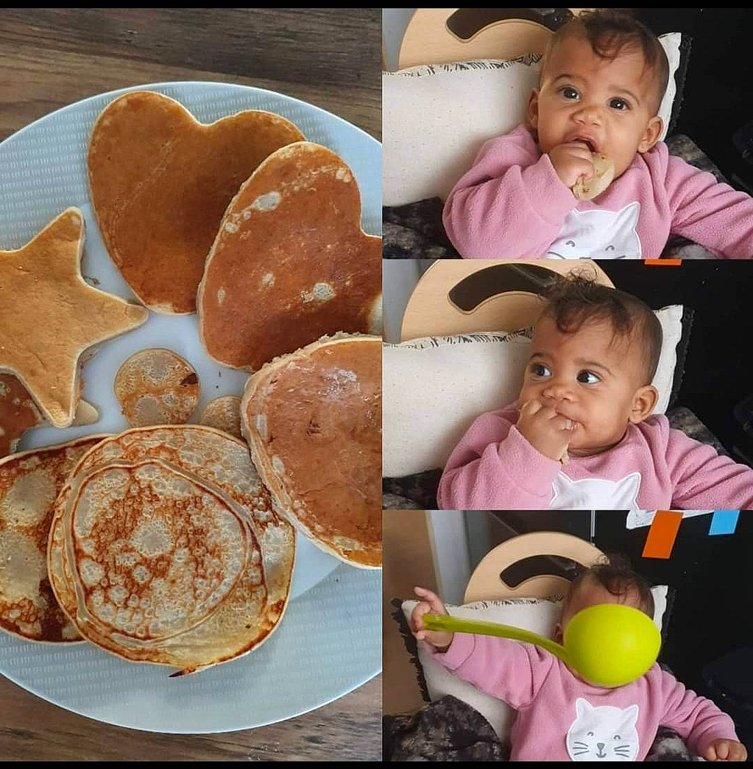 Hanaé a rejoint le concours — aidez-le/la à gagner de superbes lots ! baby, baby_toddler_clothing, child, cuisine, dish, dishware, finger_food, food, happy, head, human, ingredient, pancake, person, plate, platter, recipe, serveware, sleeve, tableware