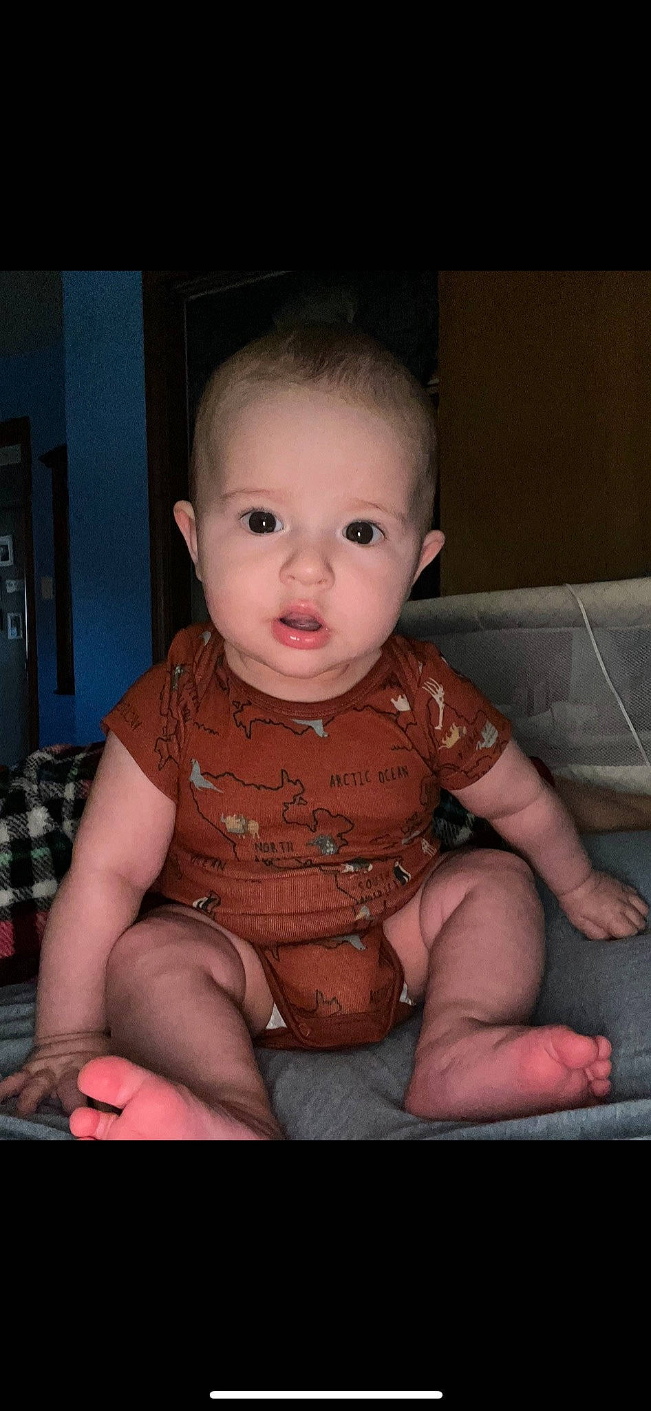 Gatlin joined the competition — help win amazing prizes! baby, baby_toddler_clothing, cheek, chest, chin, eye, eyebrow, facial_expression, flash_photography, flooring, human_body, iris, lip, mouth, neck, nose, person, picture_frame, skin, sleeve