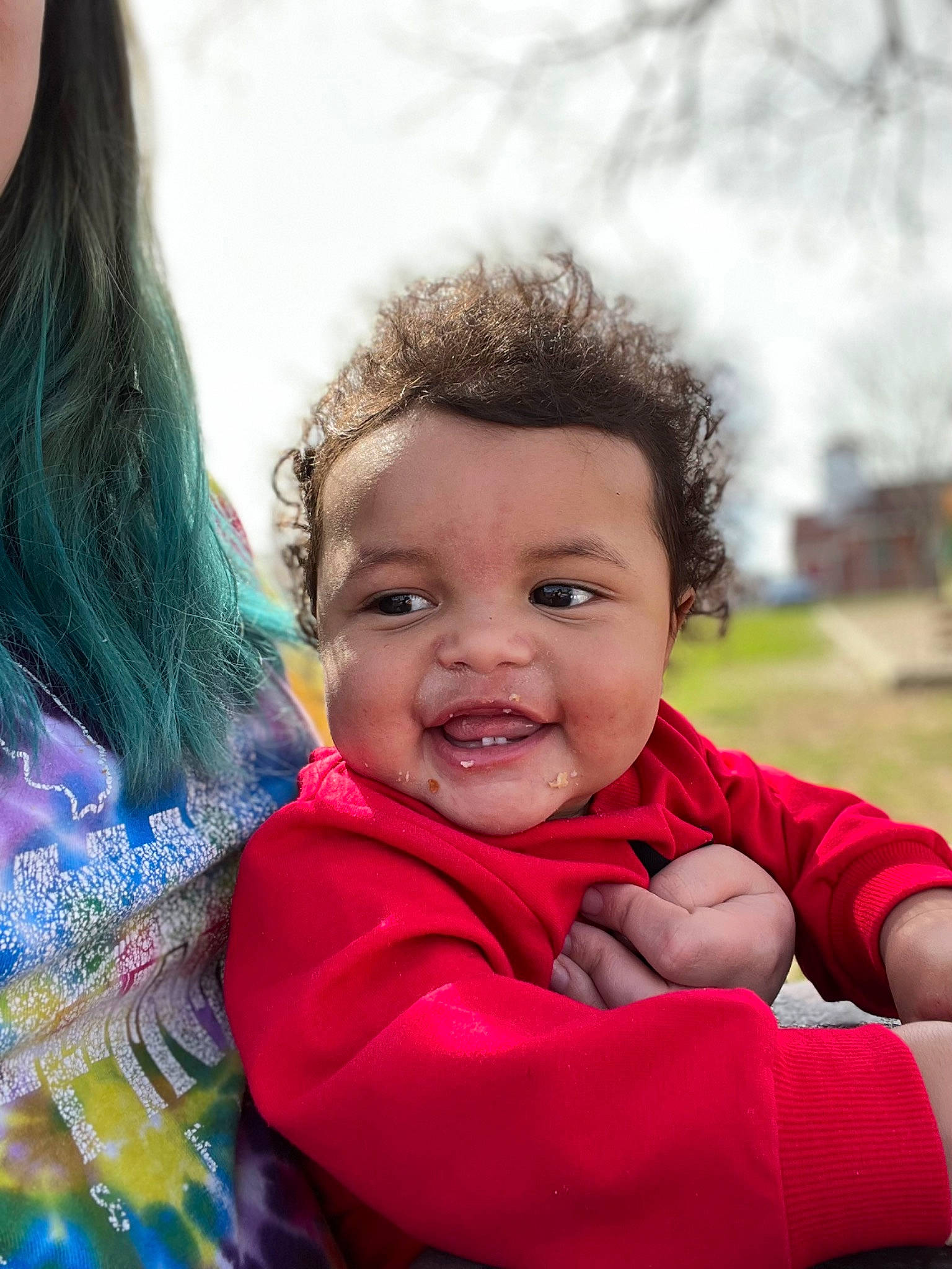 Shylo is registered to the contest to win money with this photo: child, event, fun, gesture, grass, hair, happy, hug, iris, laugh, leisure, lip, magenta, people_in_nature, person, recreation, skin, smile, toddler, tree